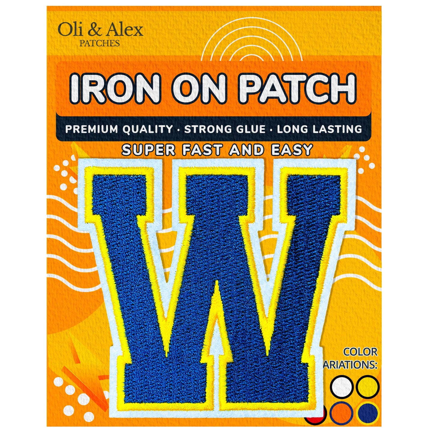 Iron on Letters Patches - Letter Patch for Clothing - Embroidered Patches for Clothes - Embroidery Appliques Team School University - Sew on Appliques 3.26 inch – Yellow, O BST220