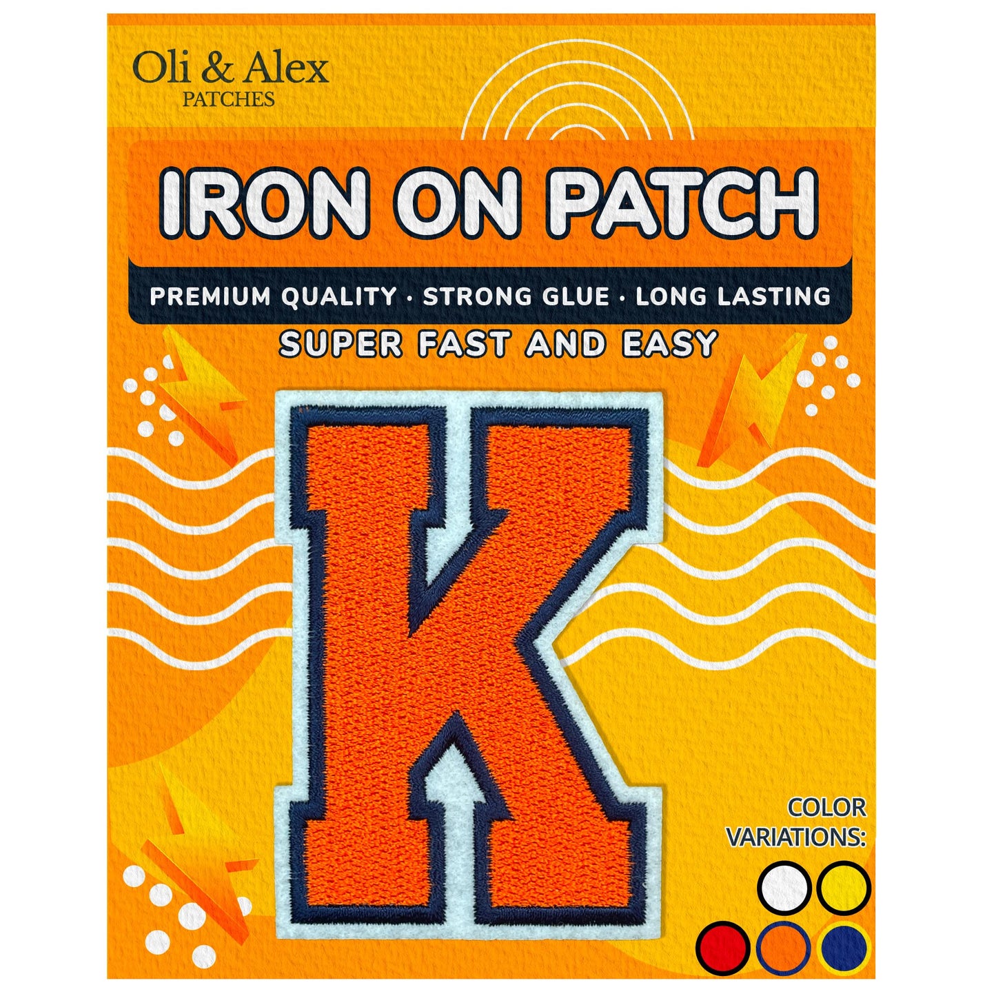 Iron on Letters Patches - Letter Patch for Clothing - Embroidered Patches for Clothes - Embroidery Appliques Team School University - Sew on Appliques 3.26 inch – Yellow, O BST220