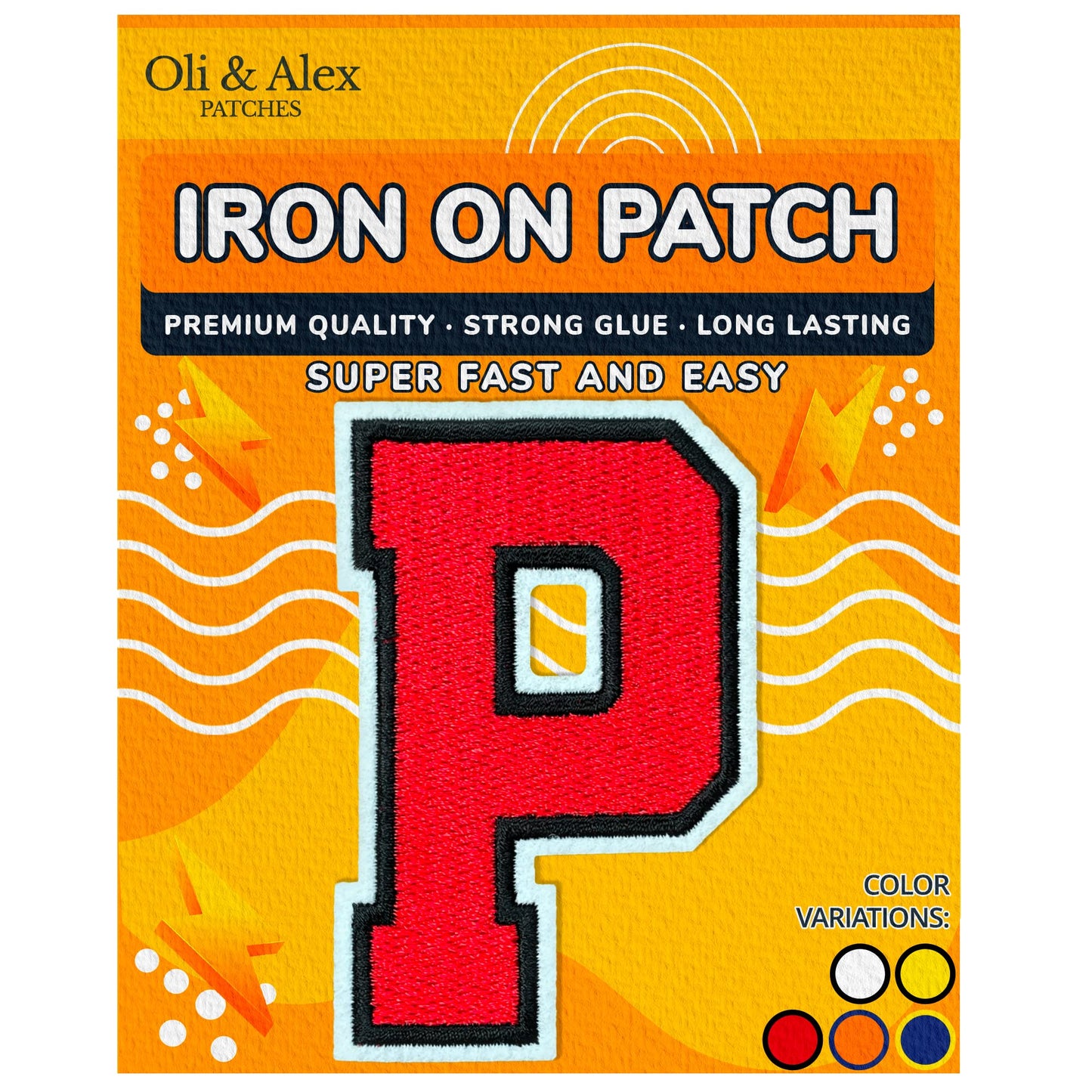 Iron on Letters Patches - Letter Patch for Clothing - Embroidered Patches for Clothes - Embroidery Appliques Team School University - Sew on Appliques 3.26 inch – Yellow, O BST220
