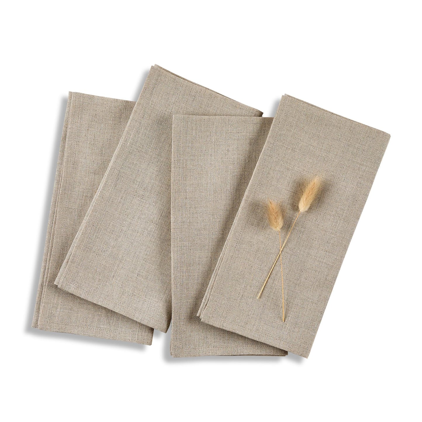 Solino Home 100% Linen Square Placemats White, Fete 14 x 14 in, Set of 4 | Square Table Mats square place settings for daily and festive dining; neatly mitered corners; Pure Linen; OEKO-TEX Certified BST326SOLH