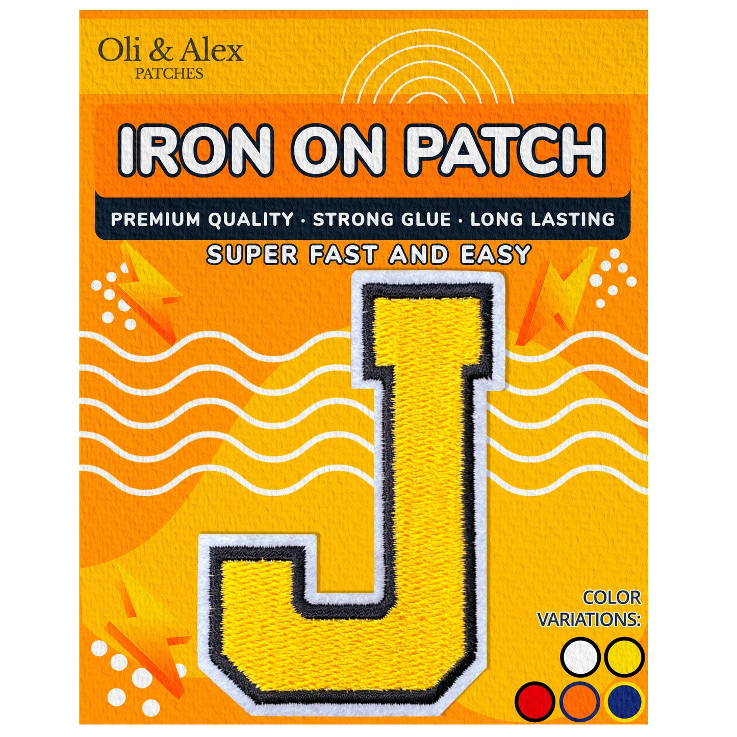 Iron on Letters Patches - Letter Patch for Clothing - Embroidered Patches for Clothes - Embroidery Appliques Team School University - Sew on Appliques 3.26 inch – Yellow, O BST220