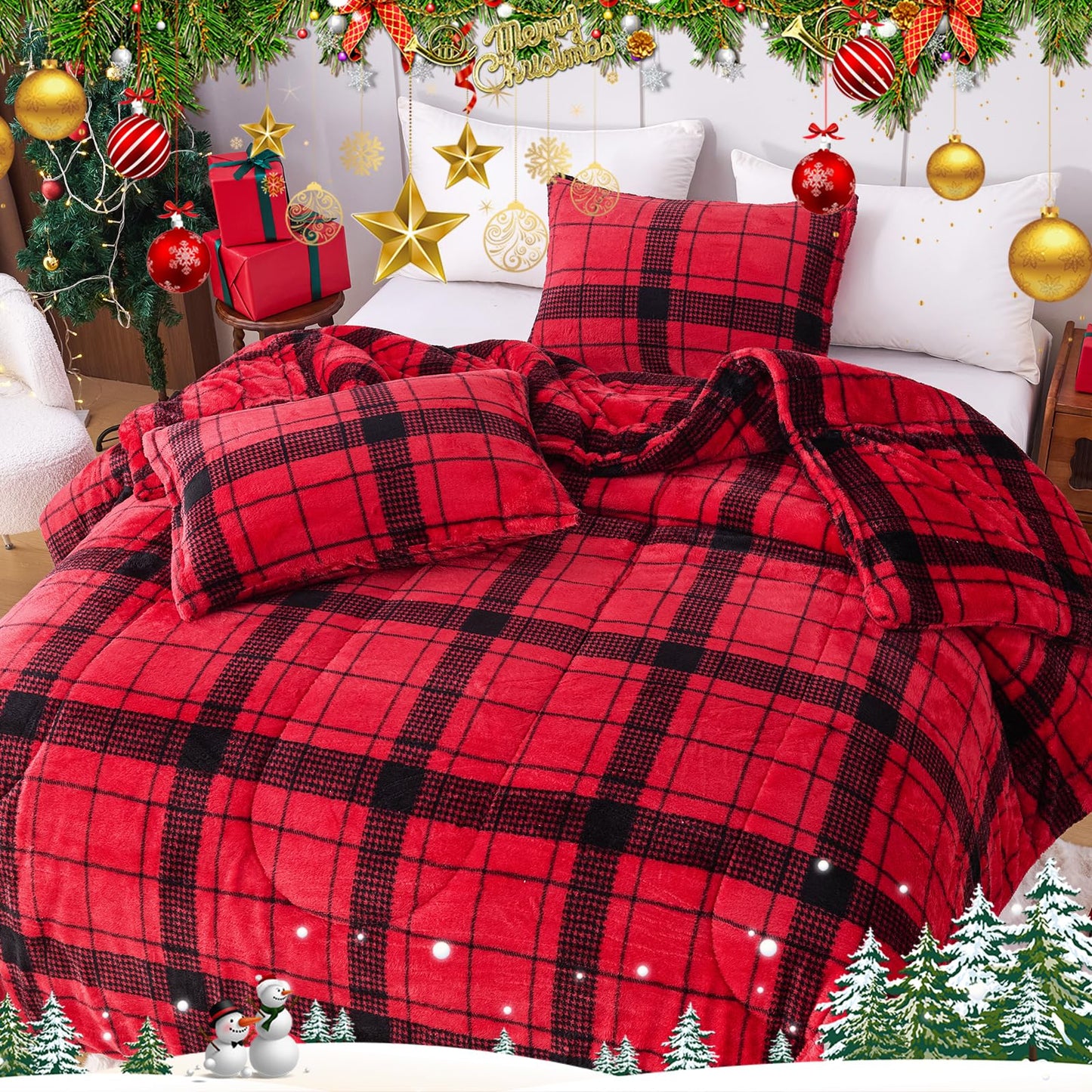 YIYEA Fluffy Queen Size Comforter Set, Luxury Faux Fur Comforter, Ultra Soft Plush Fuzzy Velvet Bedding Comforter Sets for Fall Winter, Cozy Warmth, No Shedding, 3PC, Queen, Light Grey BST326H