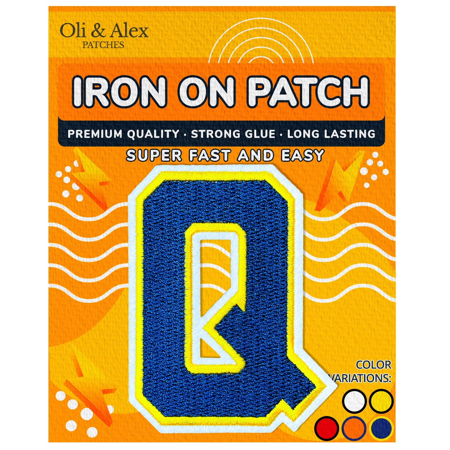 Iron on Letters Patches - Letter Patch for Clothing - Embroidered Patches for Clothes - Embroidery Appliques Team School University - Sew on Appliques 3.26 inch – Yellow, O BST220