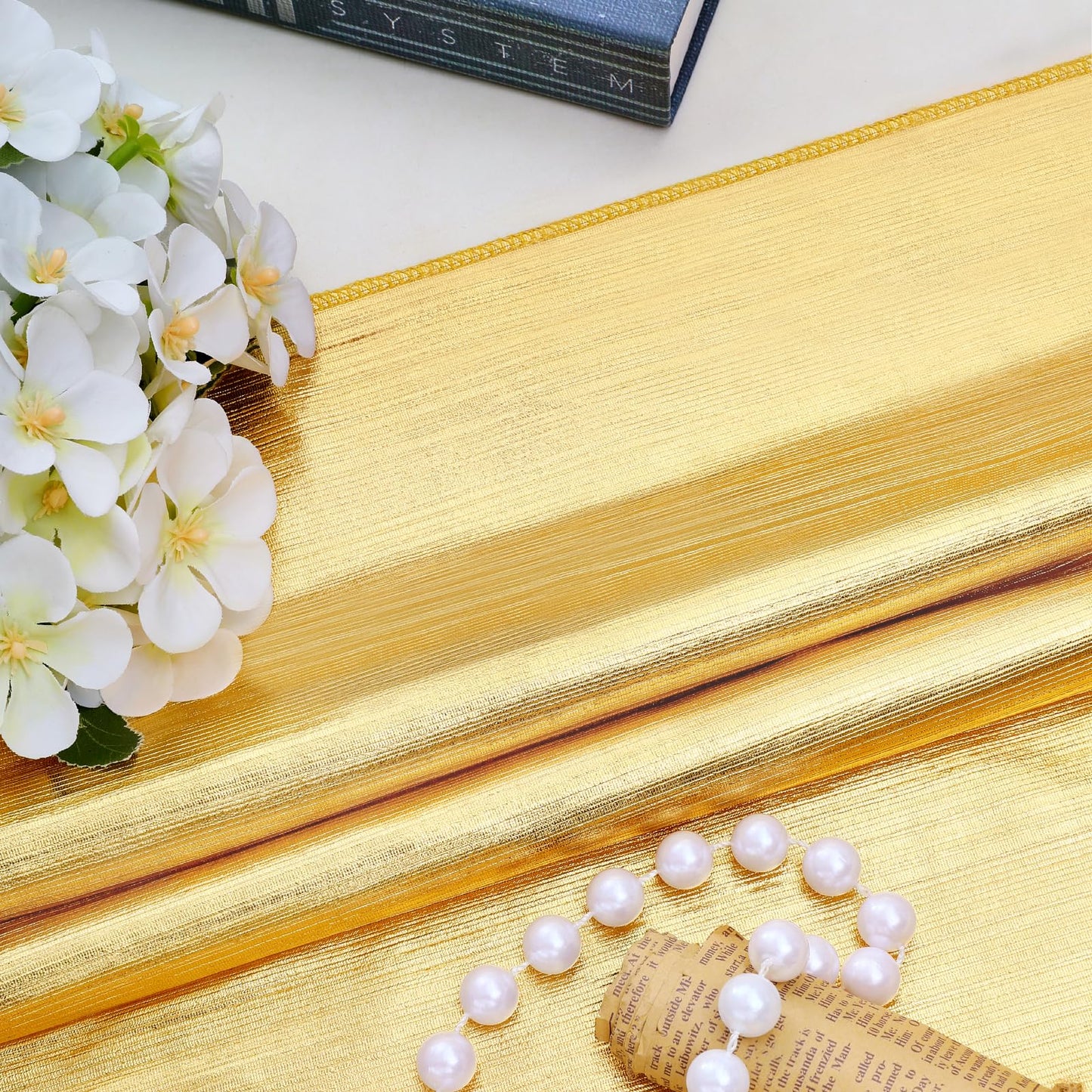 Gold Backdrop Curtains for Birthday Party: 4.8ftx8ft Sequin Background Baby Shower Curtain Drapes for Graduation Arch Backdrop WN420