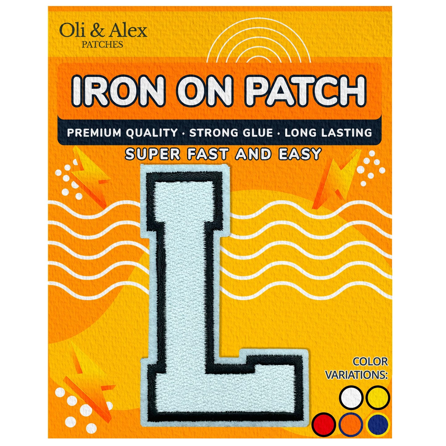 Iron on Letters Patches - Letter Patch for Clothing - Embroidered Patches for Clothes - Embroidery Appliques Team School University - Sew on Appliques 3.26 inch – Yellow, O BST220