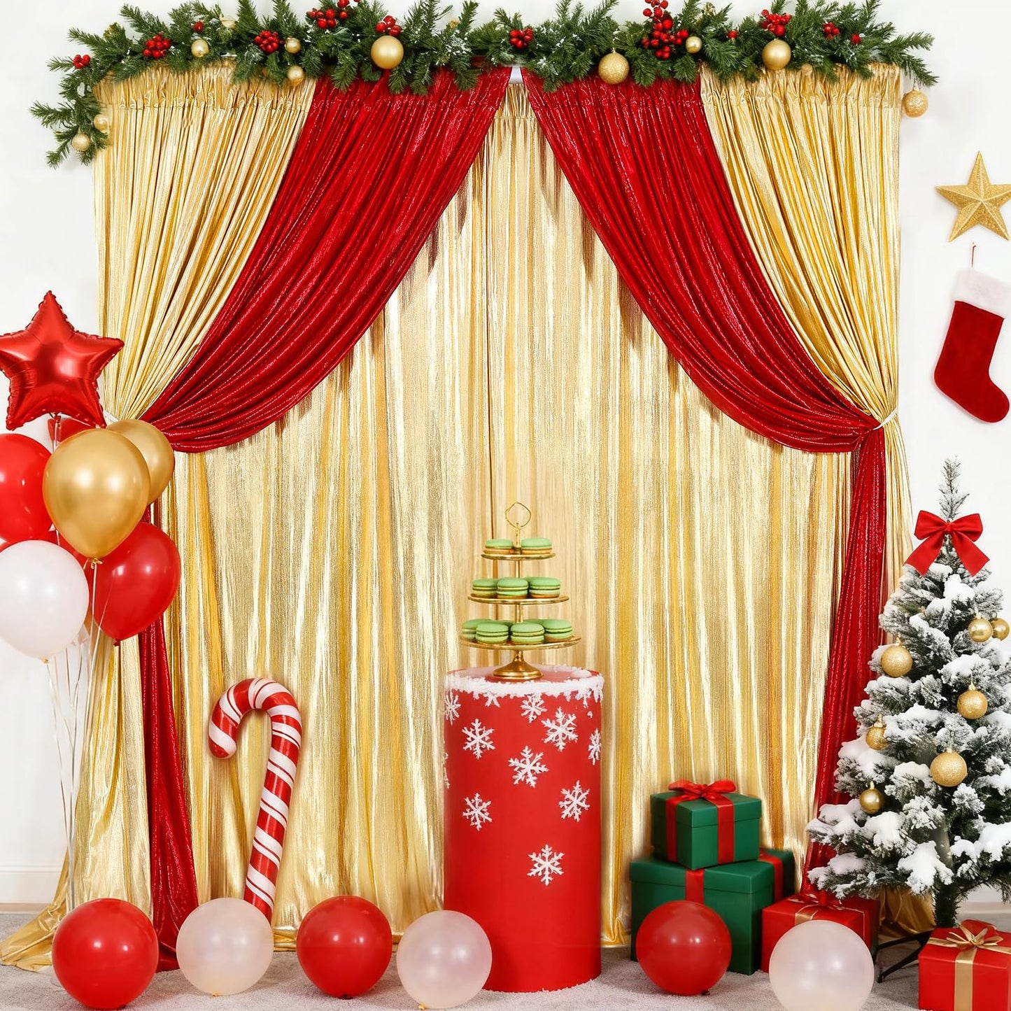 Gold Backdrop Curtains for Birthday Party: 4.8ftx8ft Sequin Background Baby Shower Curtain Drapes for Graduation Arch Backdrop WN420