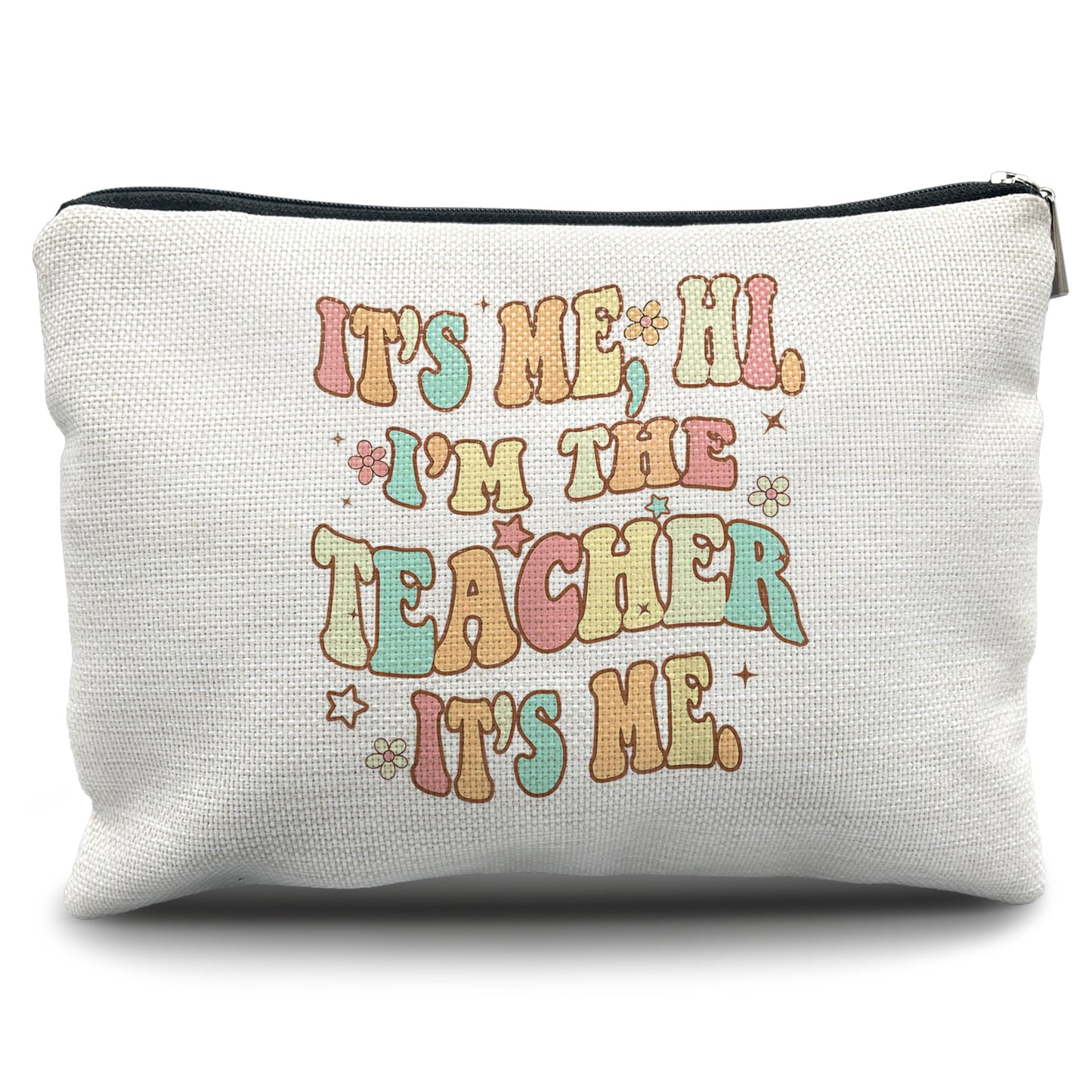 Nogrit Teacher Accessories Survival Kit Makeup Cosmetic Bag,Groovy It's Me Hi I'm the Teacher Makeup Travel Toiletry Bag,Back to School Thank You Gifts for Best Teachers Gifts BST220