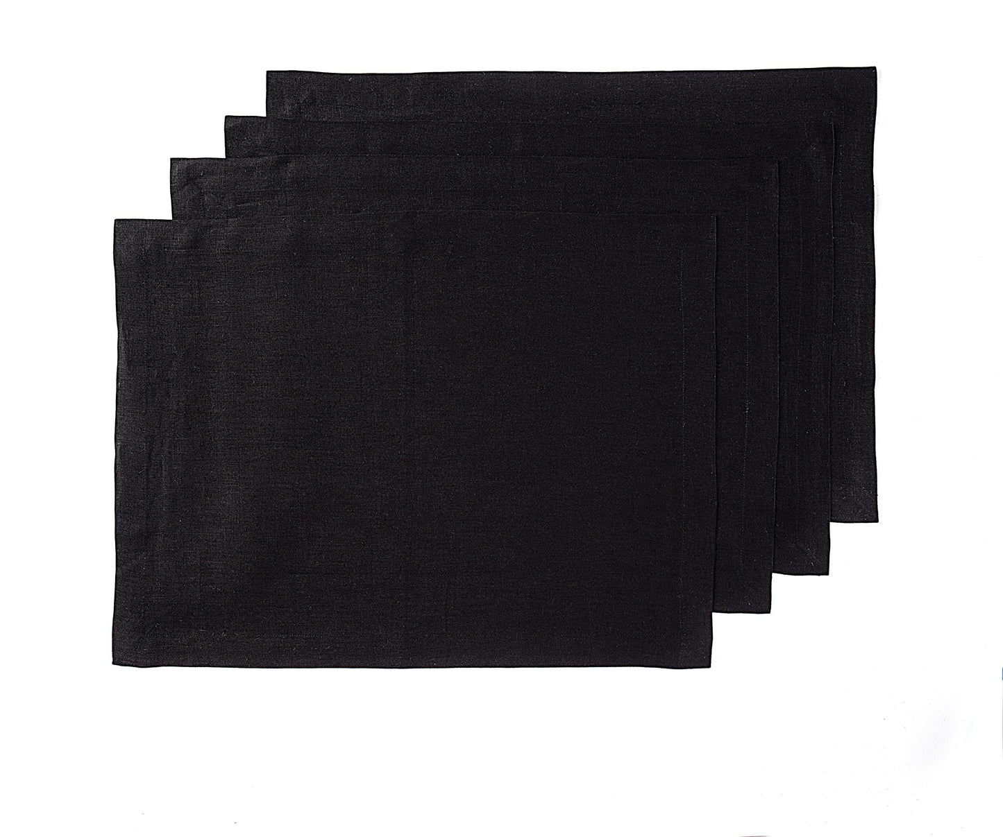 Solino Home 100% Linen Square Placemats White, Fete 14 x 14 in, Set of 4 | Square Table Mats square place settings for daily and festive dining; neatly mitered corners; Pure Linen; OEKO-TEX Certified BST326SOLH