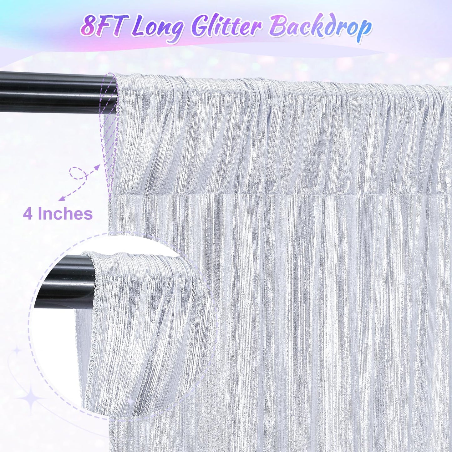 Gold Backdrop Curtains for Birthday Party: 4.8ftx8ft Sequin Background Baby Shower Curtain Drapes for Graduation Arch Backdrop WN420