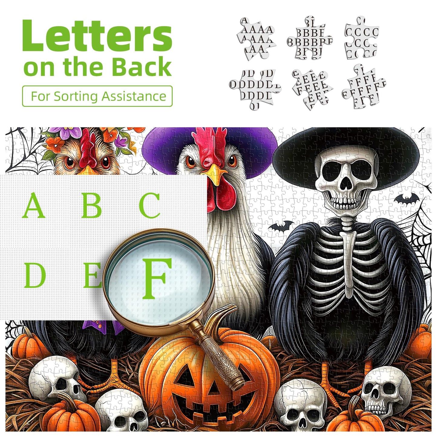Halloween Puzzle 1000 Pieces for Adults Spooky Scarecrow Farm | Jigsaw Puzzles 1000 Pieces Autumn Horror Spooky with Pumpkin & Ghost Truck for Party Game Night, Dust-Free, 27.5"x19.7" WN420