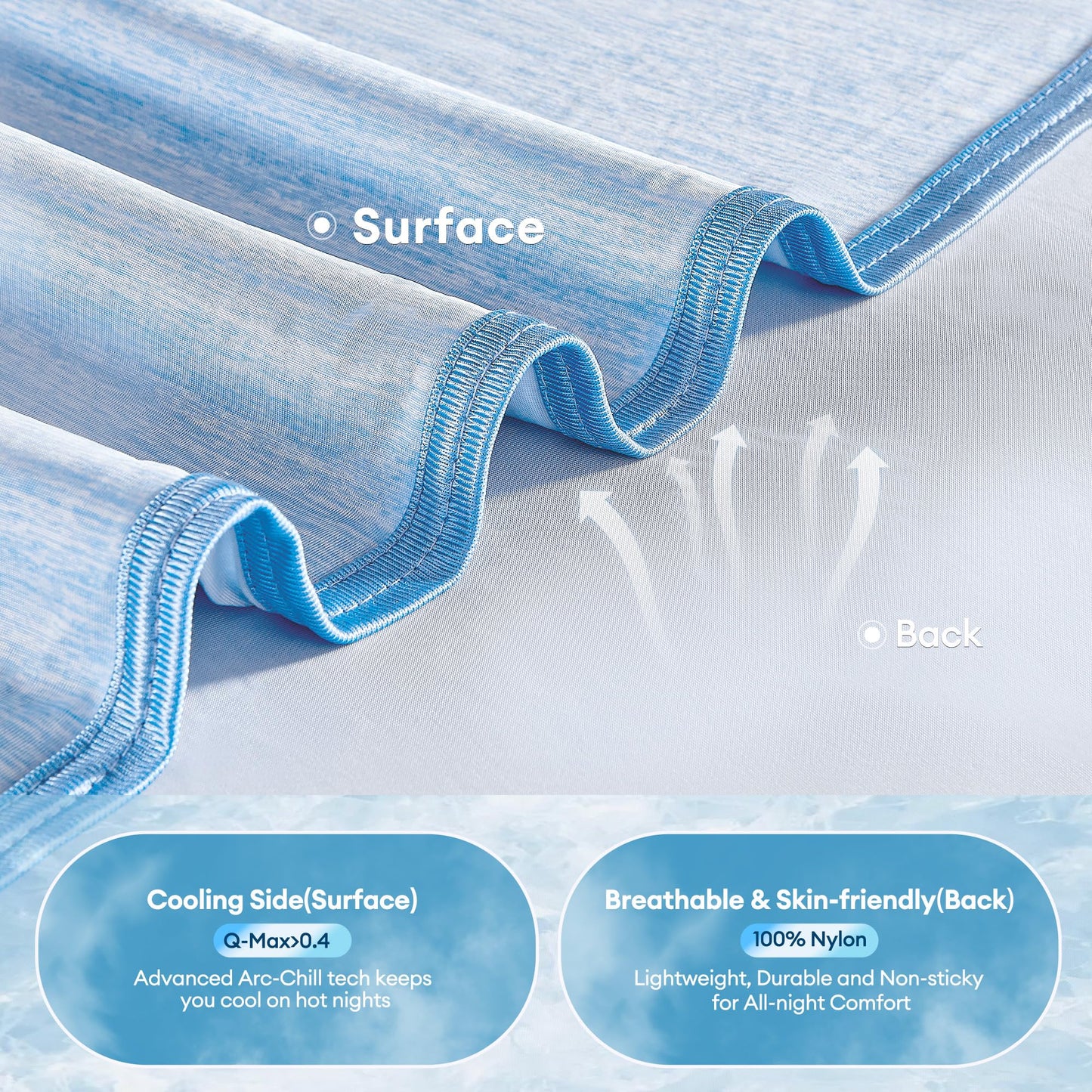 VFROO Cooling Blanket for Hot Sleepers Twin Size 60''×80'', Summer Blanket Thin Lightweight Breathable, Absorbs Sweat Heat to Keep Adults Cool, Cold Blanket for Sleeping on Bed Couch, Grey BST326H