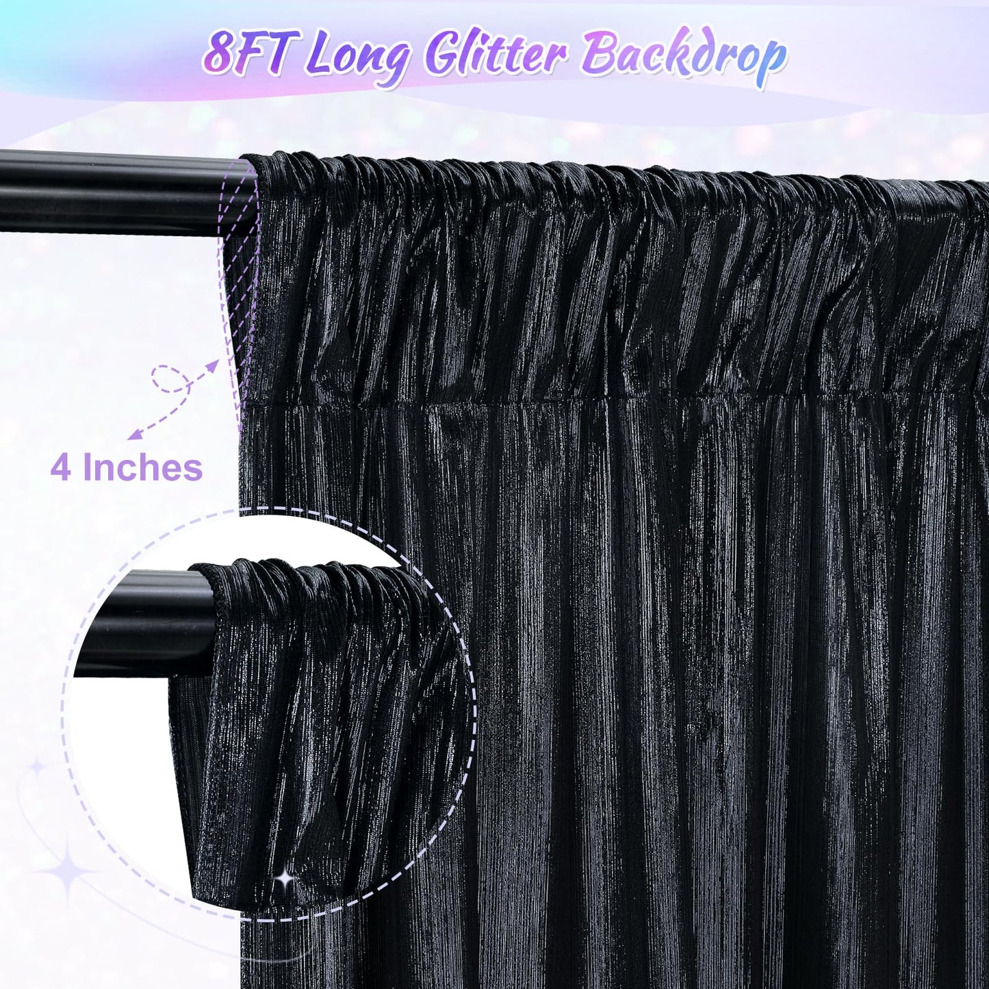 Gold Backdrop Curtains for Birthday Party: 4.8ftx8ft Sequin Background Baby Shower Curtain Drapes for Graduation Arch Backdrop WN420