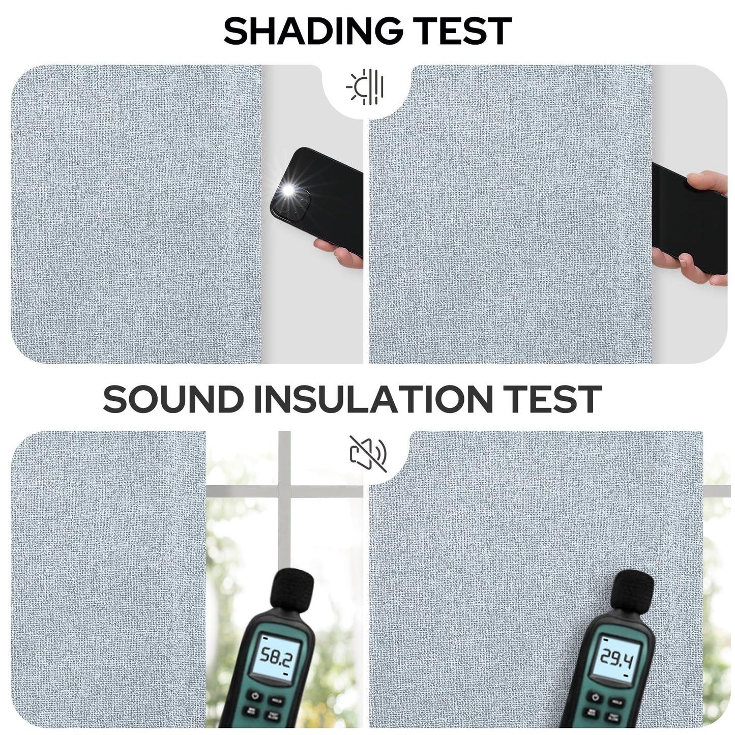 HOMEIDEAS 100% Ivory Cream Linen Blackout Curtains for Bedroom, 52 x 96 Inch Length 2 Panels Faux Linen Thermal Insulated Black Out Grommet Window Drapes for Living Room BST202