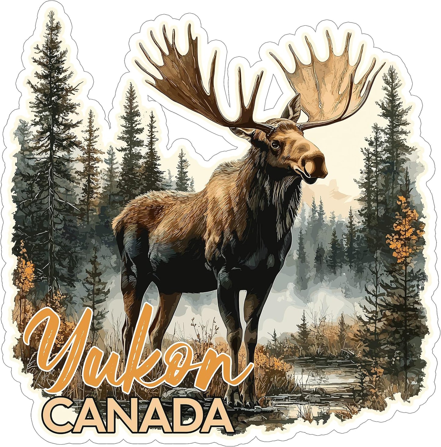Yukon Canada Sticker 4 Inch Waterproof Vinyl Decal ID44990 | Waterproof vinyl travel sticker for laptop, luggage & bottle – souvenir gift for travelers & adventure seekers BST220