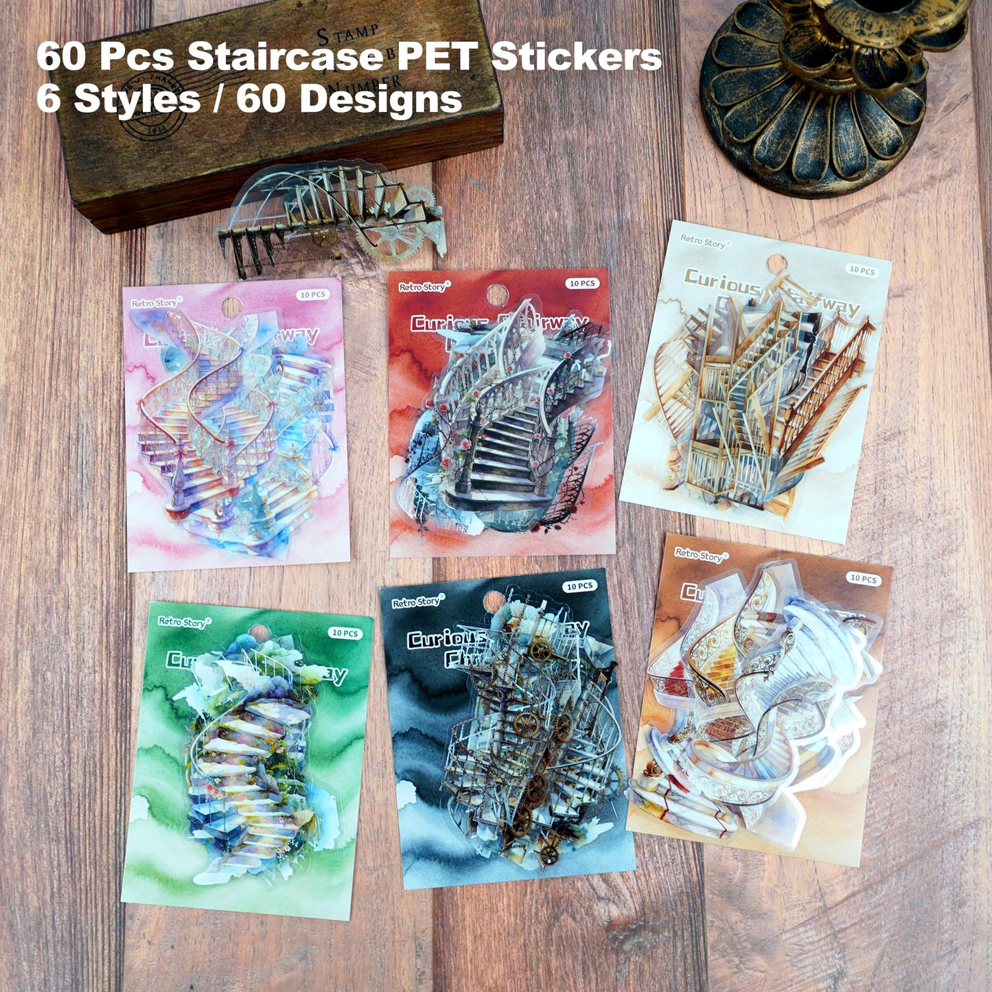 180 Pcs Clear Loop Arrow PET Stickers for Scrapbook Journal BST202