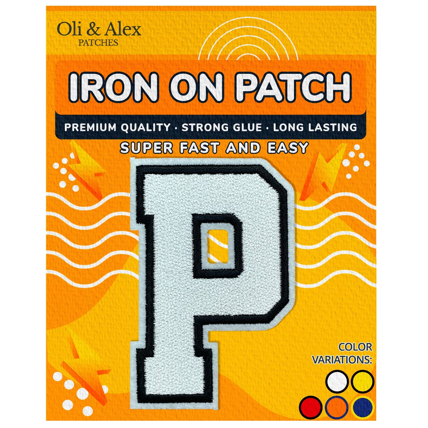 Iron on Letters Patches - Letter Patch for Clothing - Embroidered Patches for Clothes - Embroidery Appliques Team School University - Sew on Appliques 3.26 inch – Yellow, O BST220