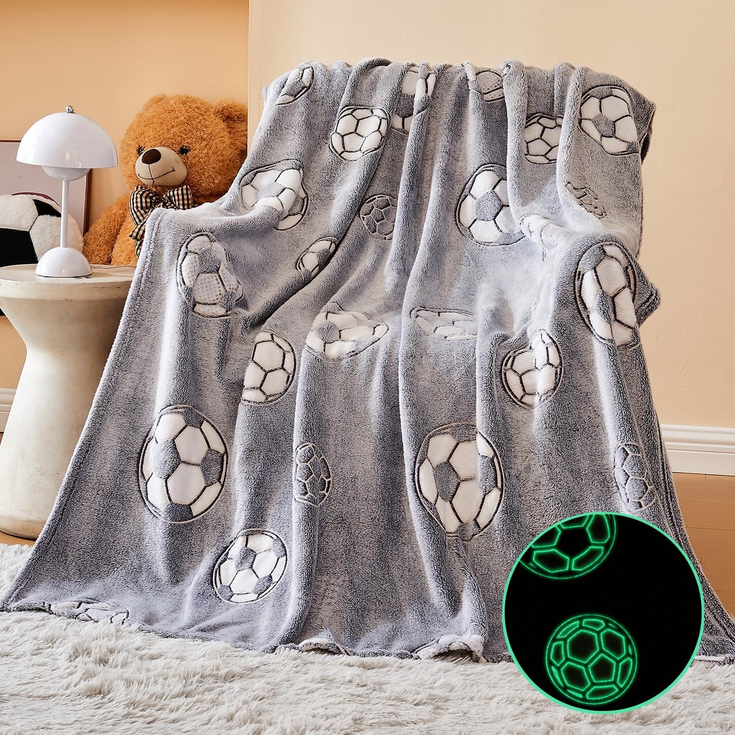 Wajade Unicorn Gifts for Girls - Glow in The Dark Unicorn Blanket Birthday Christmas Decor for Kids Age 3 4 5 6 7 8 9 10 11 12 Years Old Teens Child Toddler Throw Violet 60"x80" BST202