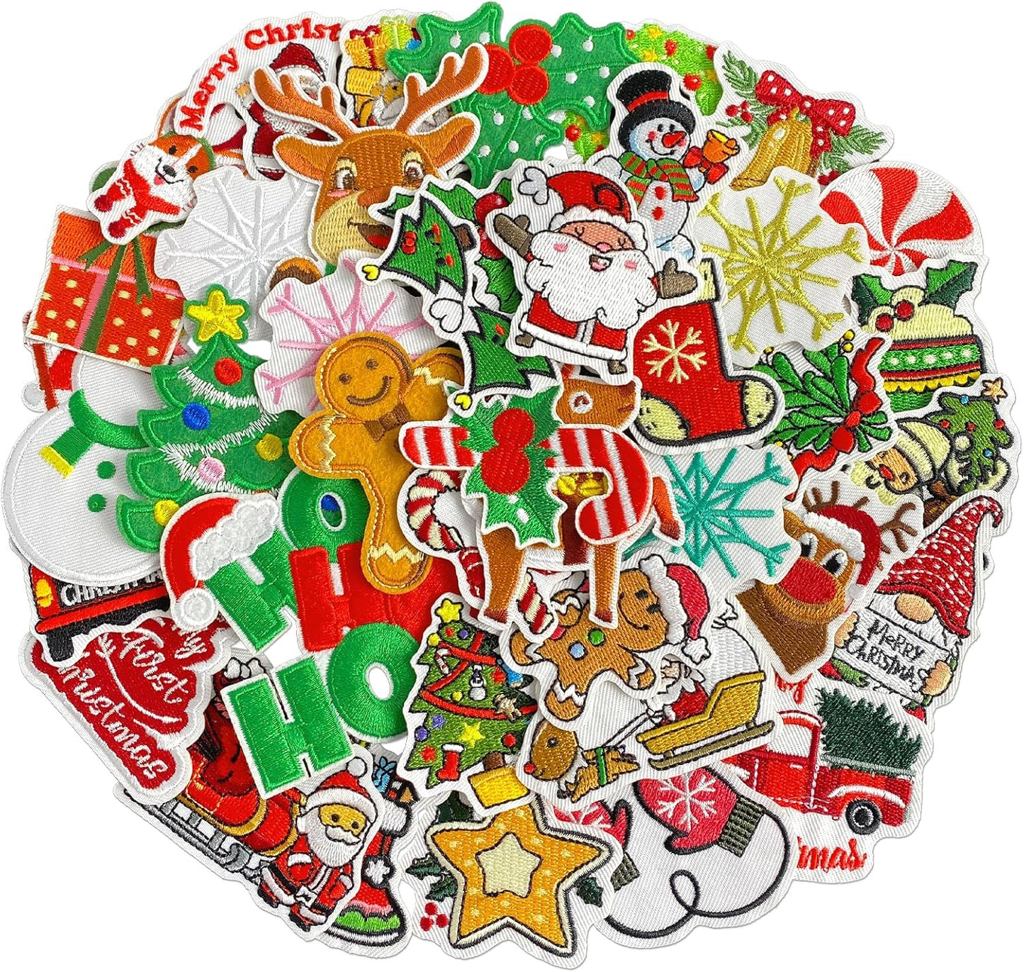 32Pcs Christmas Iron on Patches, Christmas sew on Patches for Clothing, Hats, Backpacks, Jackets, and Bags BST326H