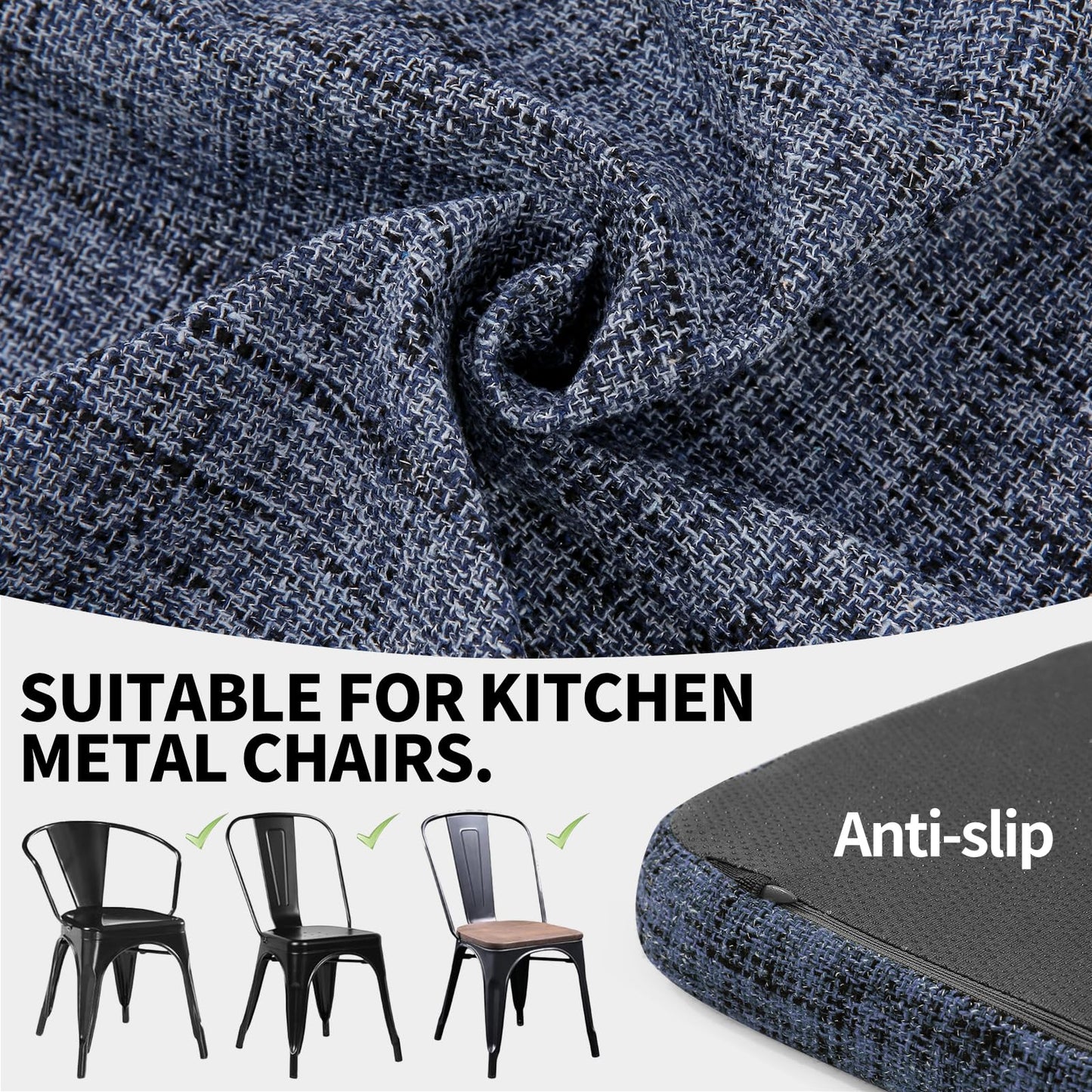 SINOSSO Memory Foam Bar Stool Cushions 4 Pcs, Modern Interwoven Style Magnetic Small Chair Pads Use for Cafe Bistro Stackable Metal Stool (Square, Red, 4) BST220