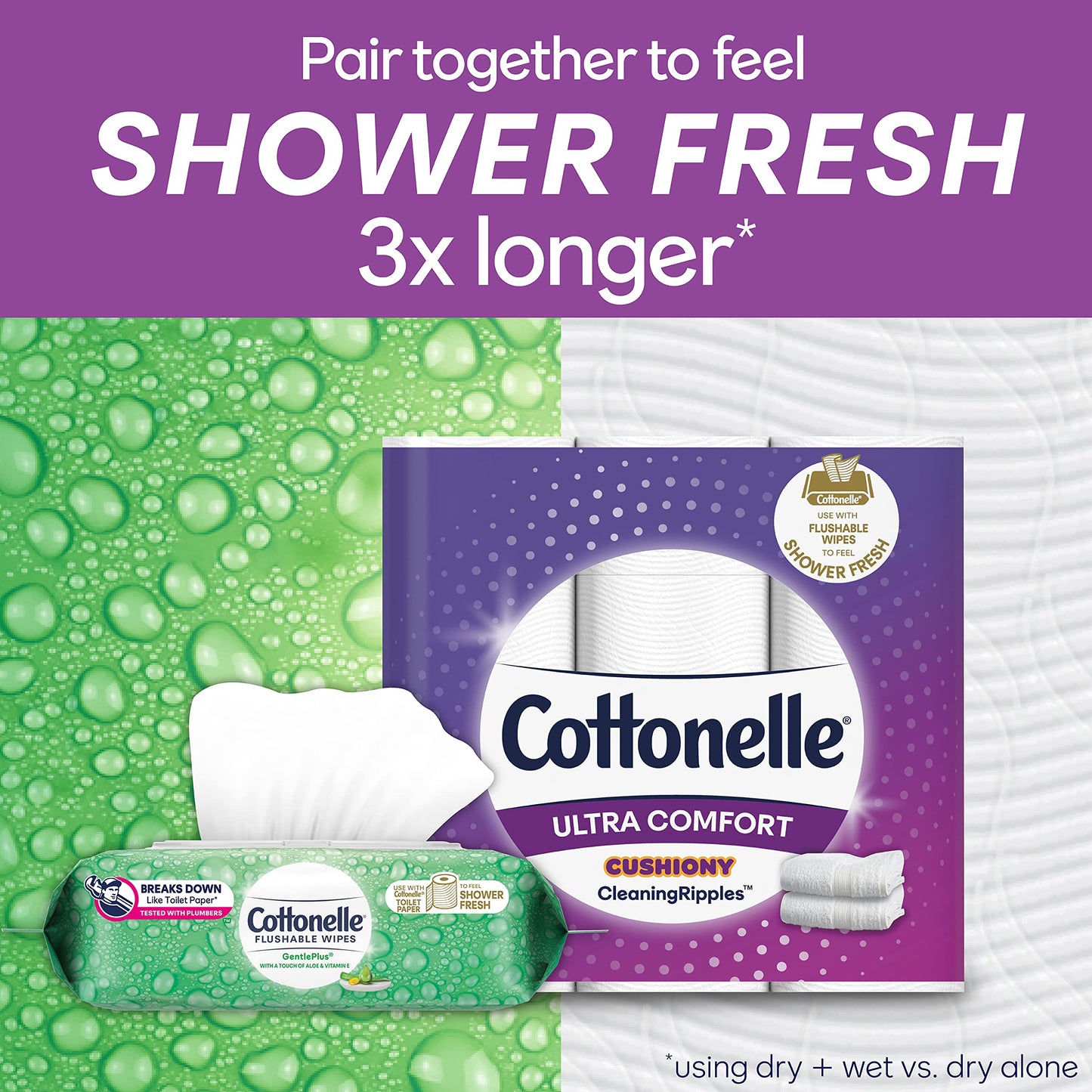 Cottonelle Ultra Toilet Paper, 6 Mega Family Rolls, Cushiony Cleaning Ripples, 325 Sheets Per Roll