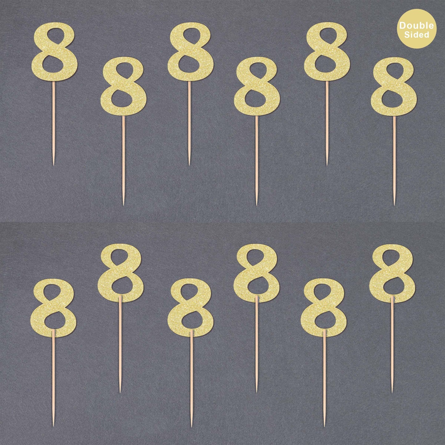 Gexolenu 24 PCS Rose Gold Double-sided 3rd Birthday Cupcake Toppers, Glitter Age THREE Cake Picks Decor, Third Happy Birthday Party Decorations Baby Shower Anniversary Party Supplies BST220
