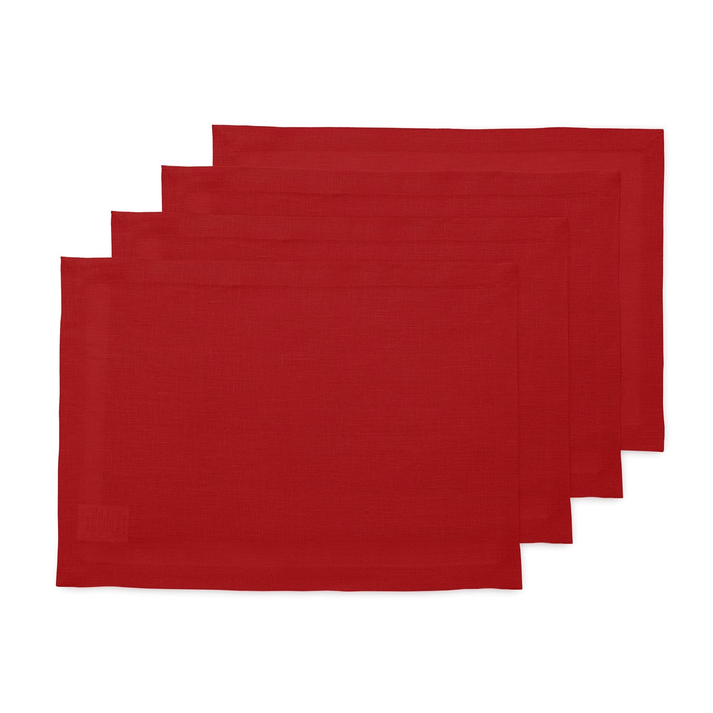 Solino Home 100% Linen Square Placemats White, Fete 14 x 14 in, Set of 4 | Square Table Mats square place settings for daily and festive dining; neatly mitered corners; Pure Linen; OEKO-TEX Certified BST326SOLH