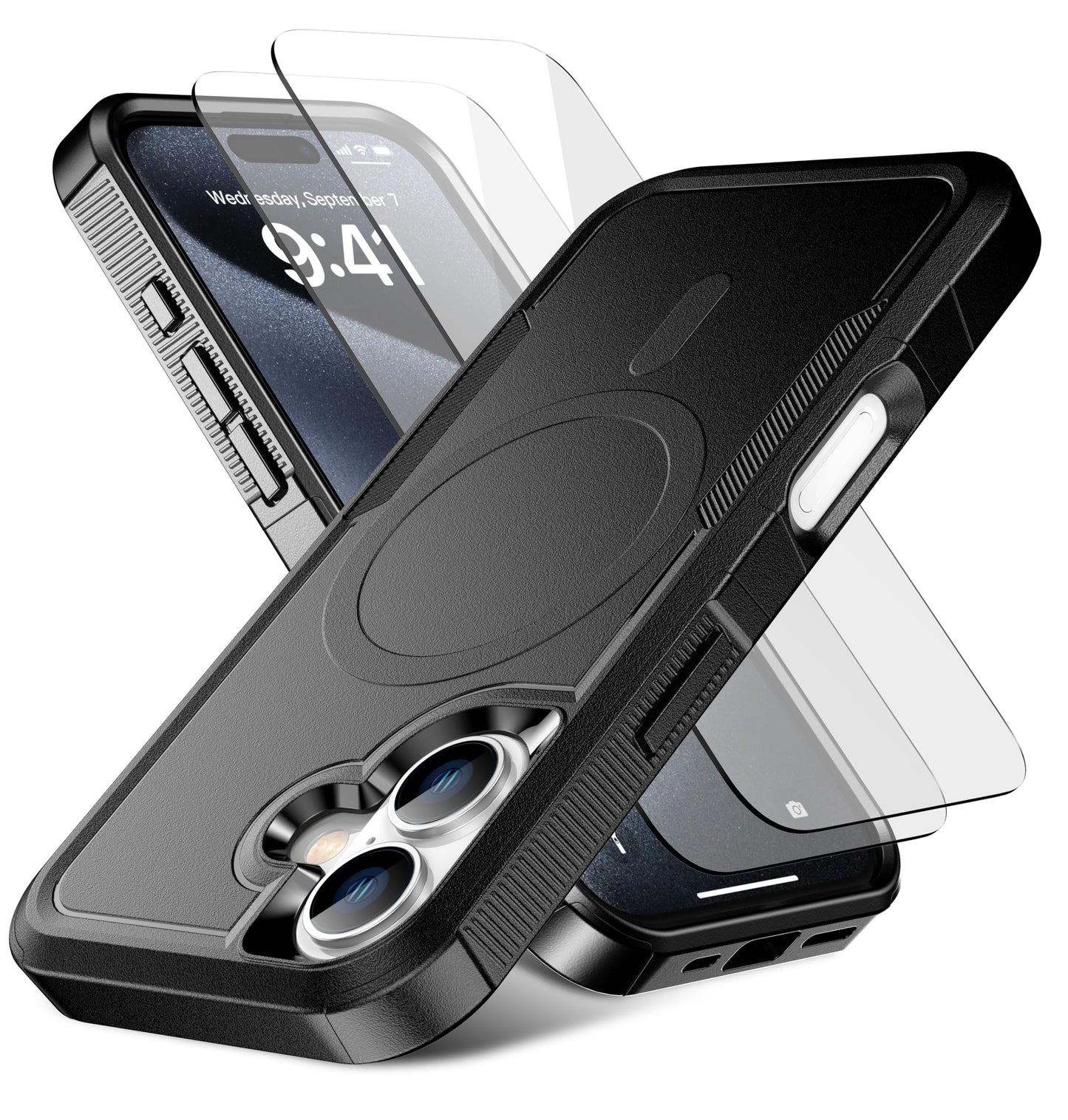 Magnetic for iPhone 17 Air Case [Compatible with MagSafe] [Shockproof] [Heavy Duty Protection] Pocket-Friendly & Tough Non-Slip Protective Phone Cover for iPhone 17Air 6.6", Black WN420