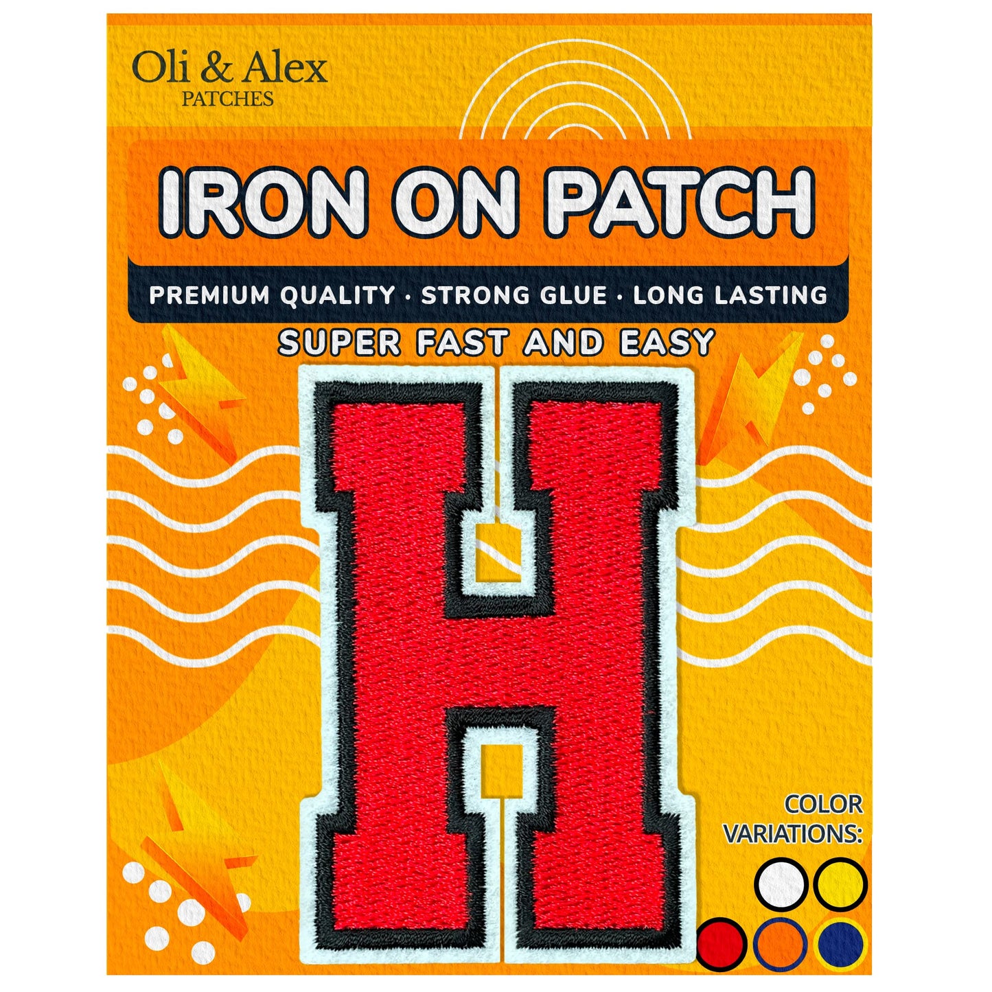 Iron on Letters Patches - Letter Patch for Clothing - Embroidered Patches for Clothes - Embroidery Appliques Team School University - Sew on Appliques 3.26 inch – Yellow, O BST220