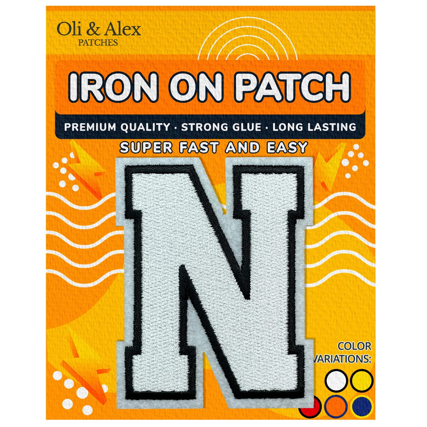 Iron on Letters Patches - Letter Patch for Clothing - Embroidered Patches for Clothes - Embroidery Appliques Team School University - Sew on Appliques 3.26 inch – Yellow, O BST220