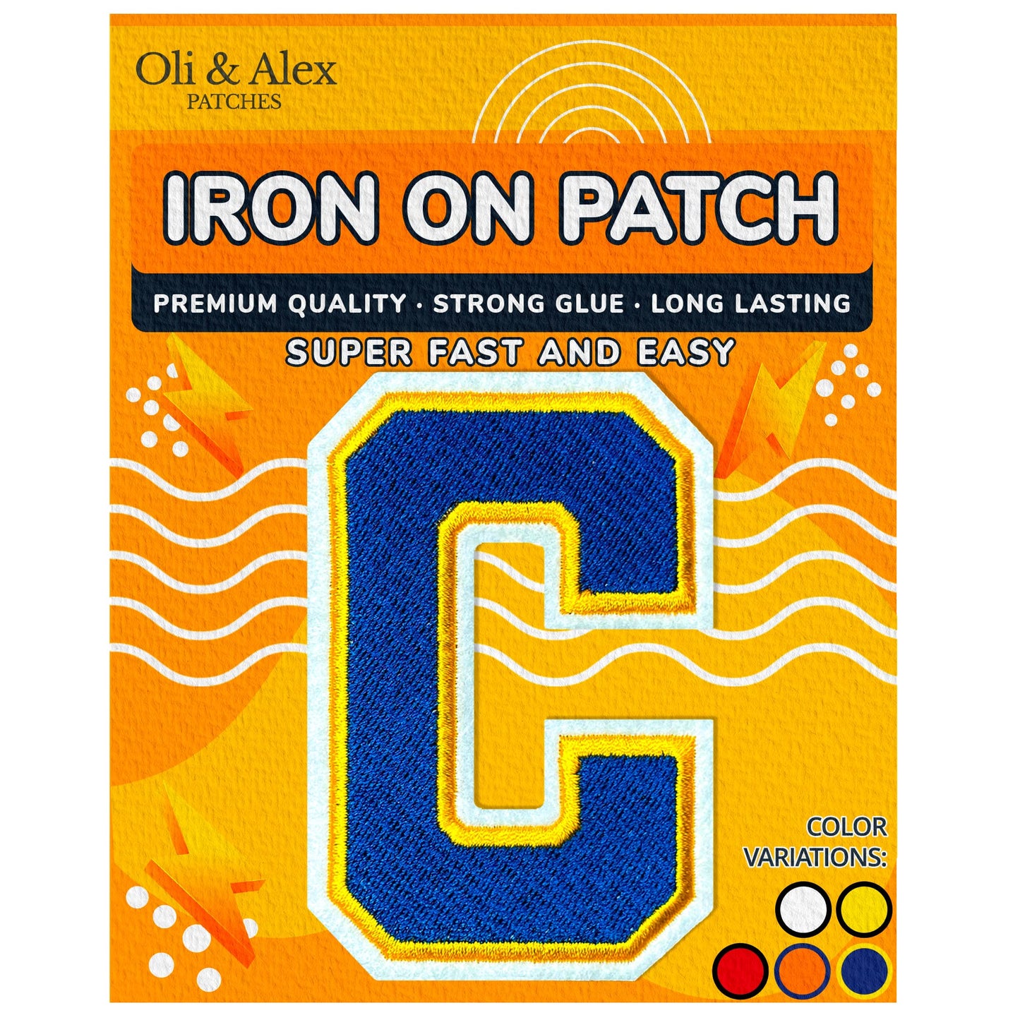 Iron on Letters Patches - Letter Patch for Clothing - Embroidered Patches for Clothes - Embroidery Appliques Team School University - Sew on Appliques 3.26 inch – Yellow, O BST220