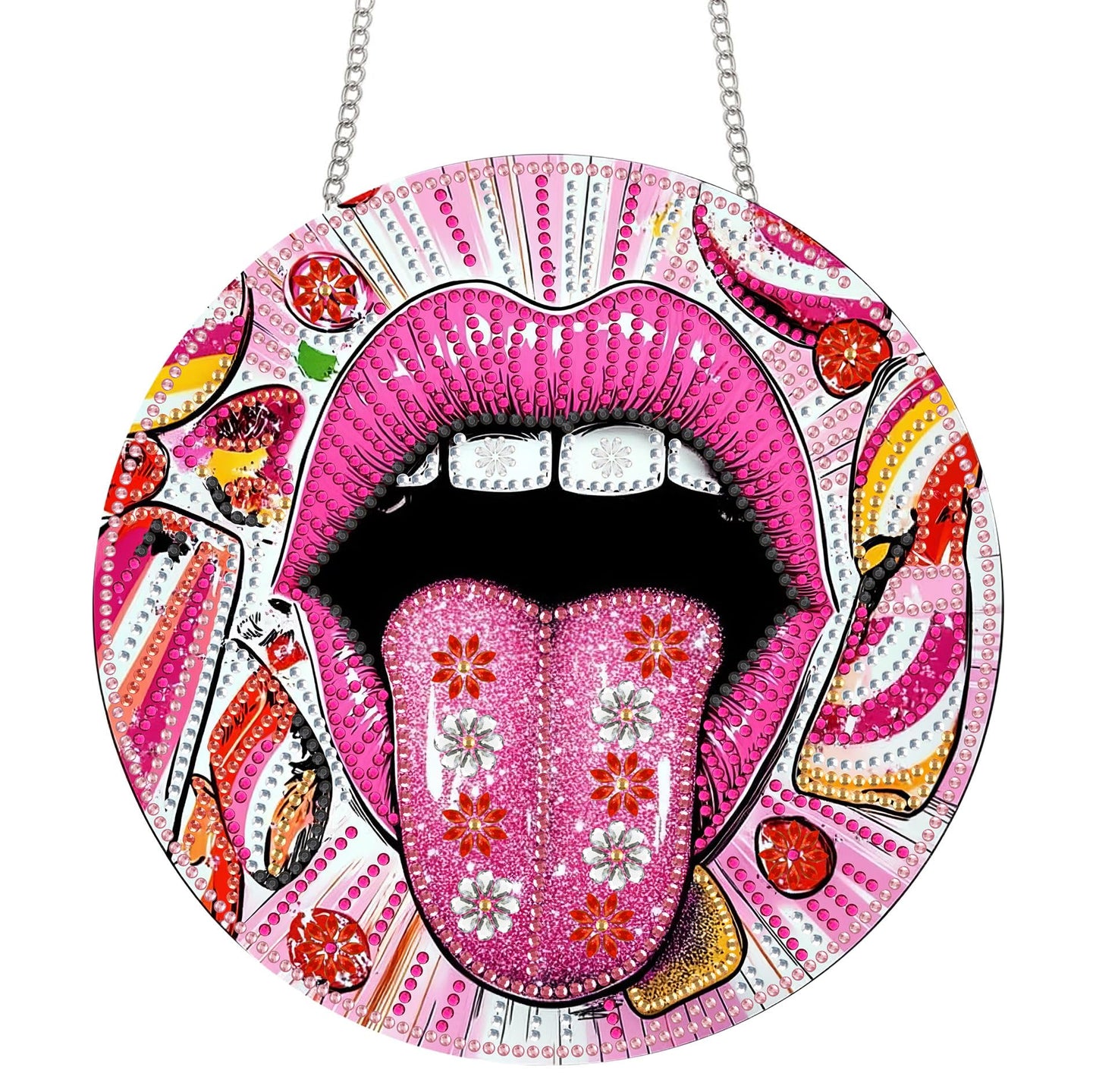Bimkole Cat Diamond Art Hanging Kit for Adult, DIY 5D Animals Diamond Art Painting Window Pendant, Acrylic Crystal Art Hanging Ornament for Wall Home Garden Front Door Decor - 7.8x7.8 Inch BST220
