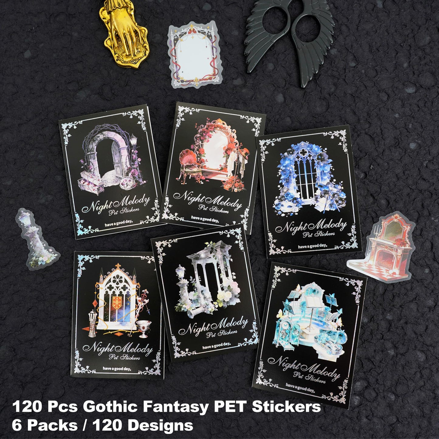 180 Pcs Clear Loop Arrow PET Stickers for Scrapbook Journal BST202