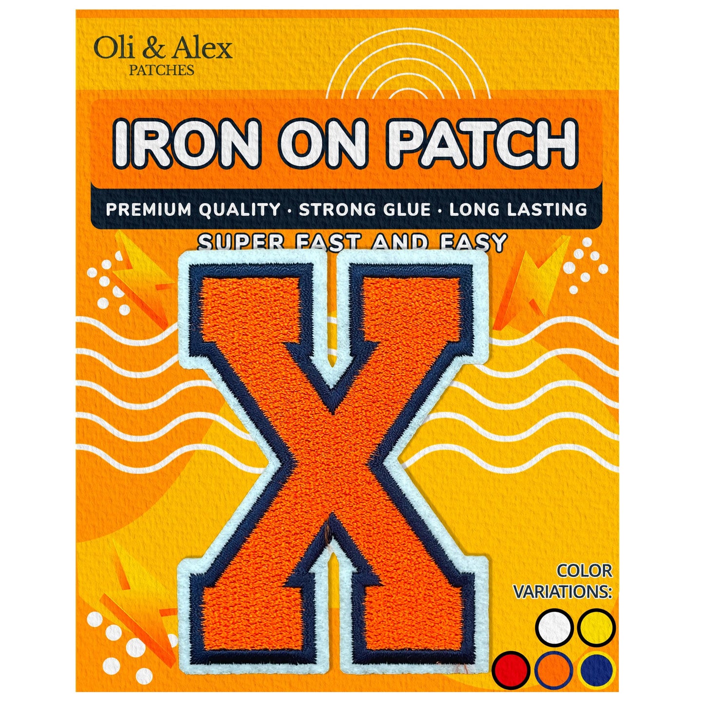 Iron on Letters Patches - Letter Patch for Clothing - Embroidered Patches for Clothes - Embroidery Appliques Team School University - Sew on Appliques 3.26 inch – Yellow, O BST220