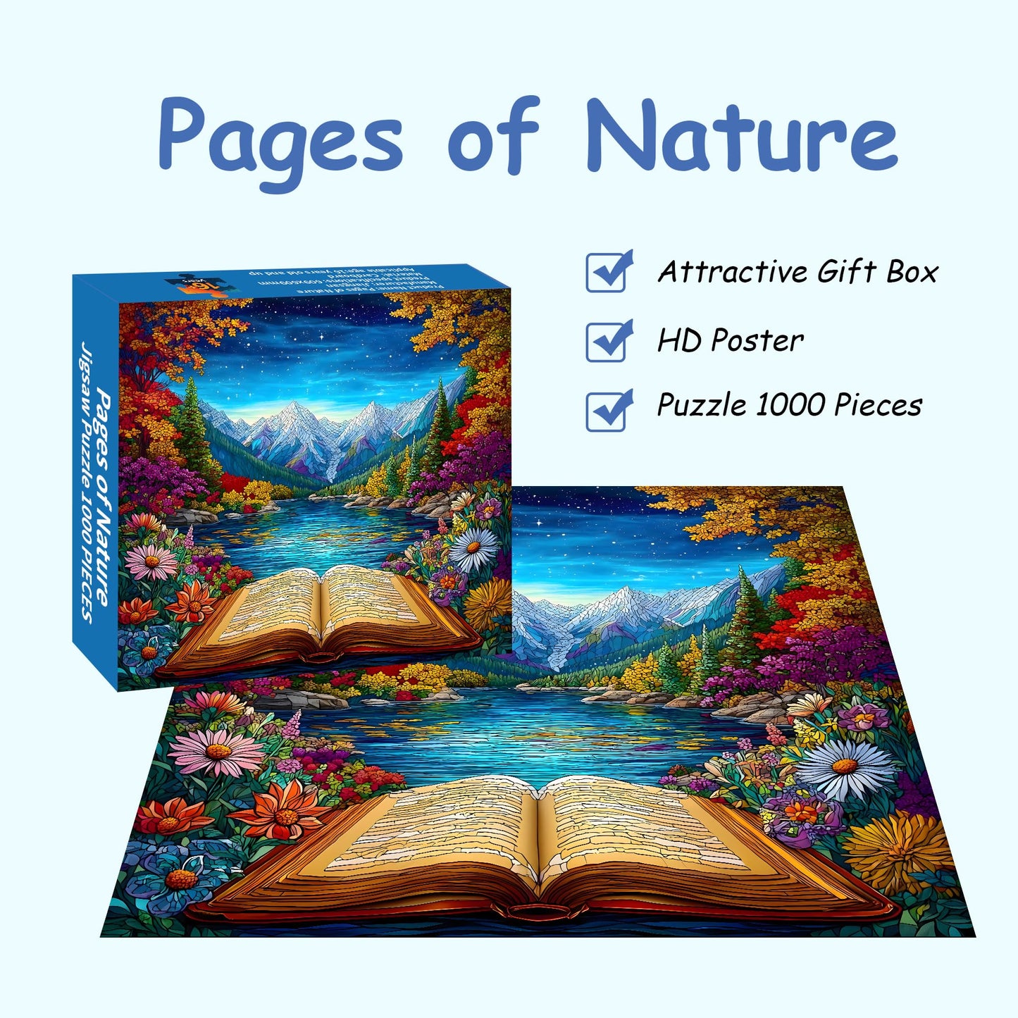 Puzzles for Adults 1000 Pieces, Flower Mosaic Jigsaw Puzzles - Hummingbird in Blossom, Piece Relax Puzzles for Family WN420