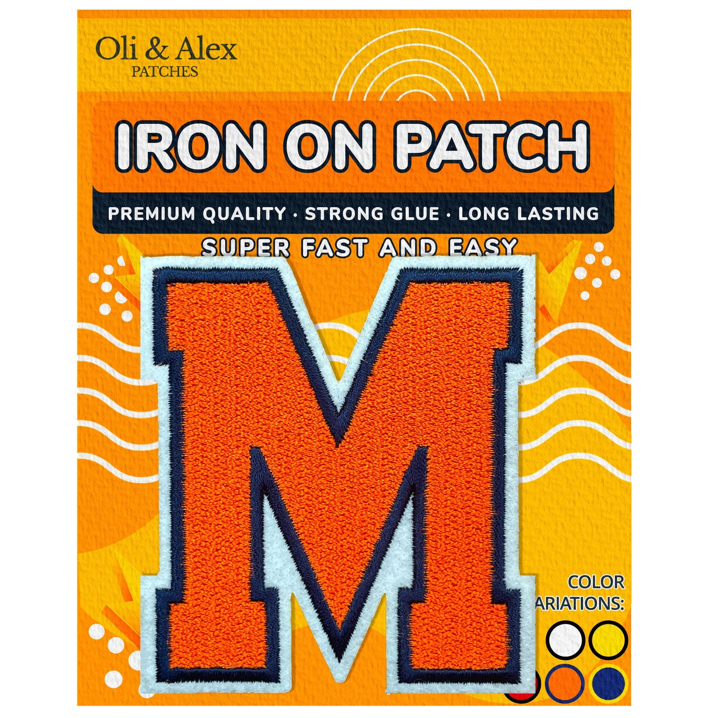 Iron on Letters Patches - Letter Patch for Clothing - Embroidered Patches for Clothes - Embroidery Appliques Team School University - Sew on Appliques 3.26 inch – Yellow, O BST220