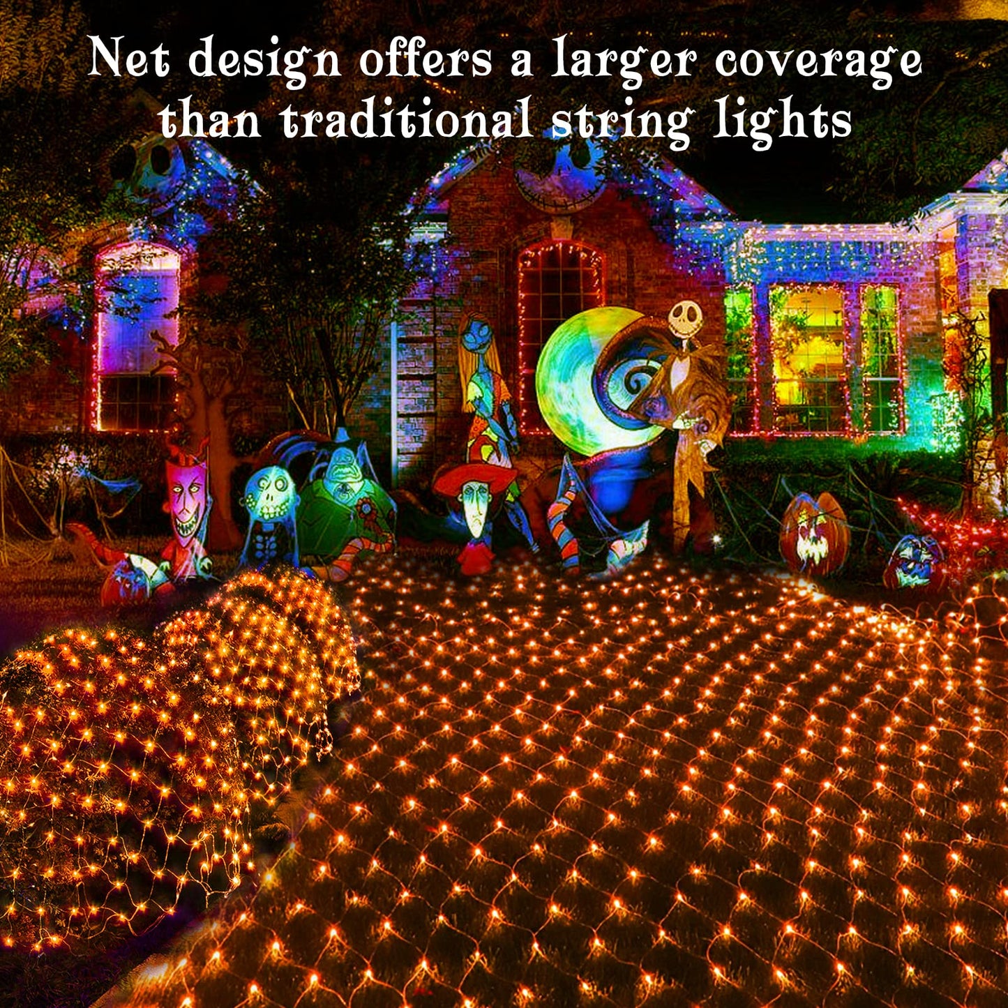 BlcTec Christmas Lights Outdoor 360 LED 9.8ft x 6.6ft Christmas Net Lights with 8 Modes RD12