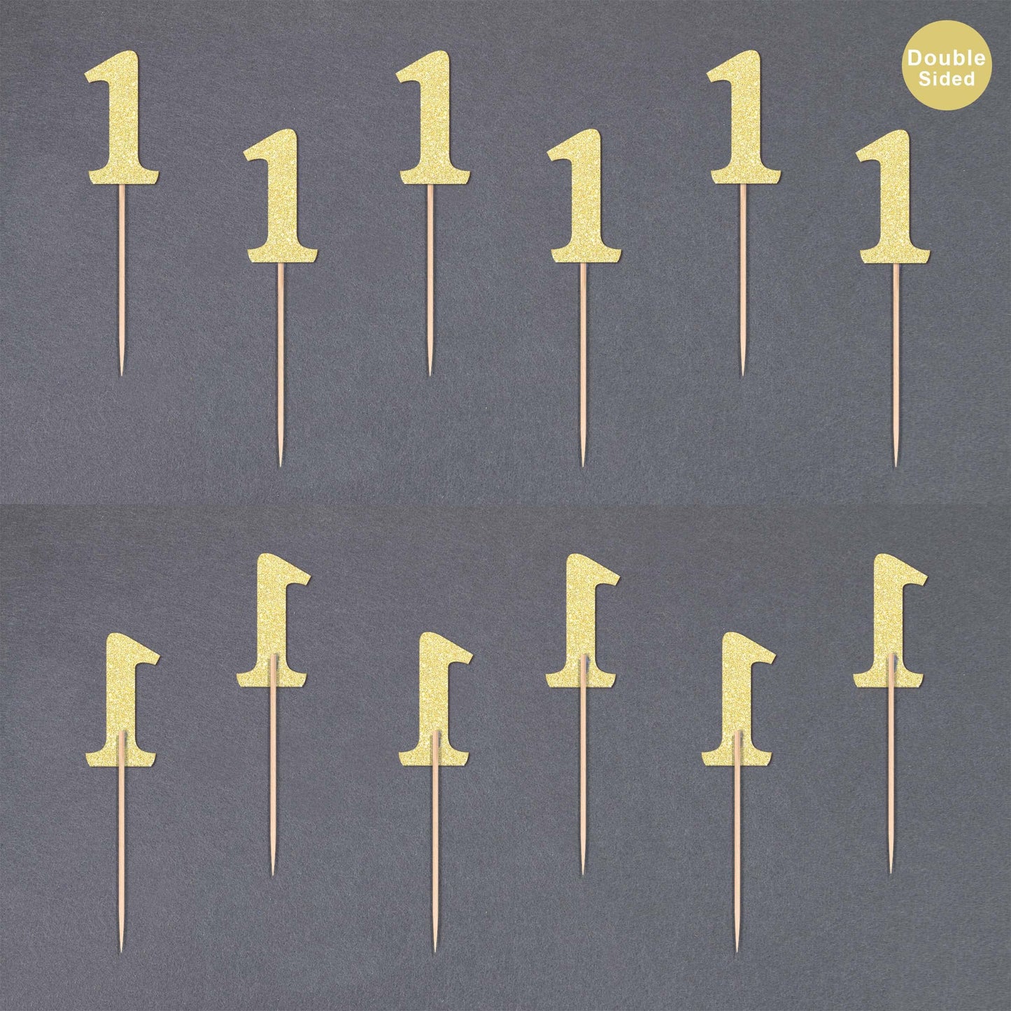 Gexolenu 24 PCS Rose Gold Double-sided 3rd Birthday Cupcake Toppers, Glitter Age THREE Cake Picks Decor, Third Happy Birthday Party Decorations Baby Shower Anniversary Party Supplies BST220