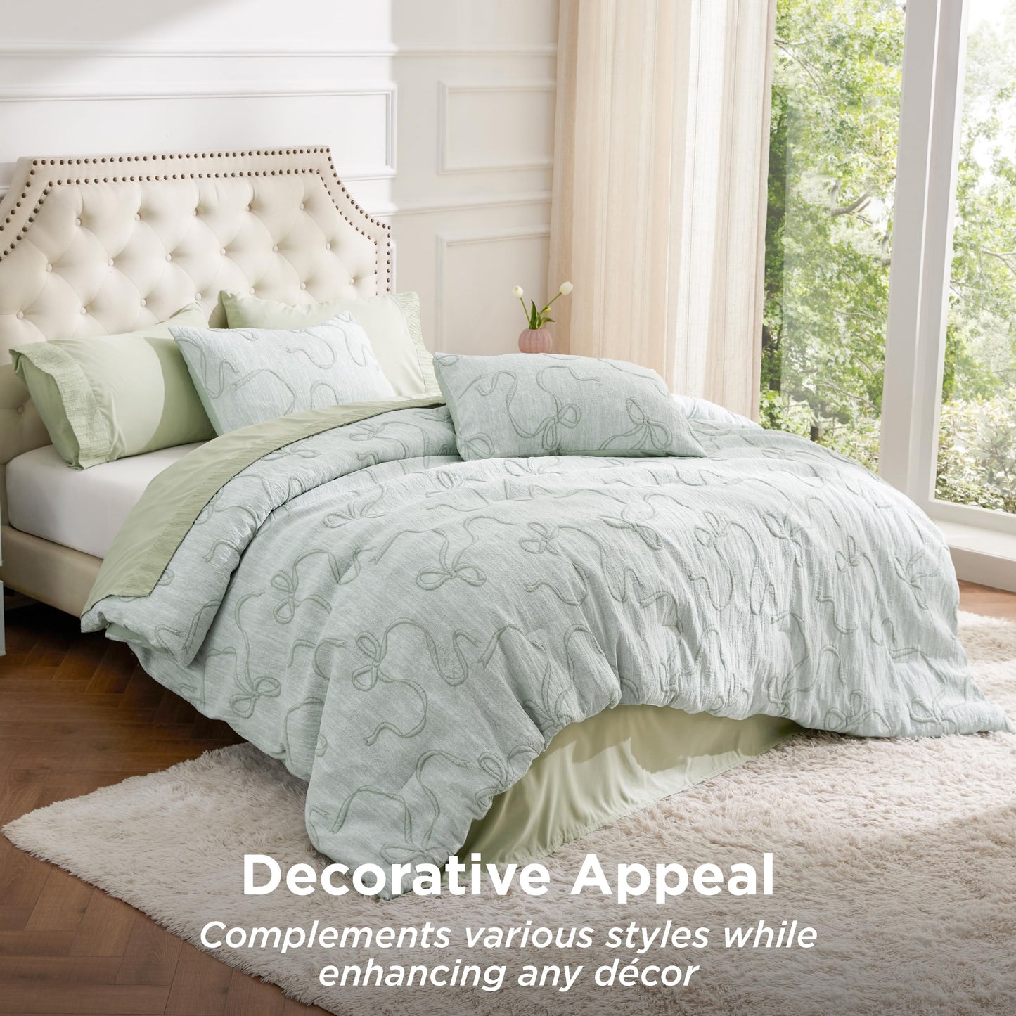 Bedsure Tufted Rose Pink King Comforter Set, GentleSoft™ 3 Pieces Bow Cute Bedding Pink Room Decor, Gifts for Girls Teens Women, All Seasons, 1 Bed Comforter, 2 Pillow Shams, 104x90 Inches DD1210