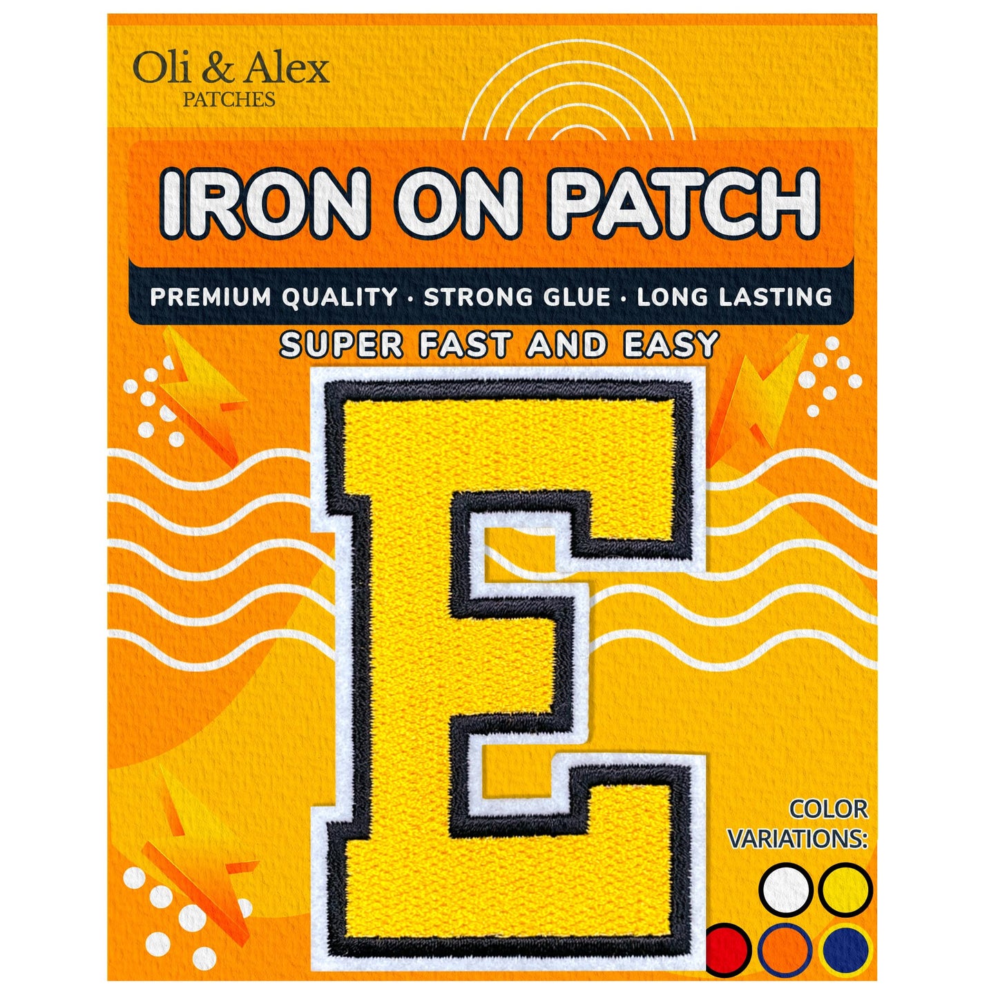 Iron on Letters Patches - Letter Patch for Clothing - Embroidered Patches for Clothes - Embroidery Appliques Team School University - Sew on Appliques 3.26 inch – Yellow, O BST220