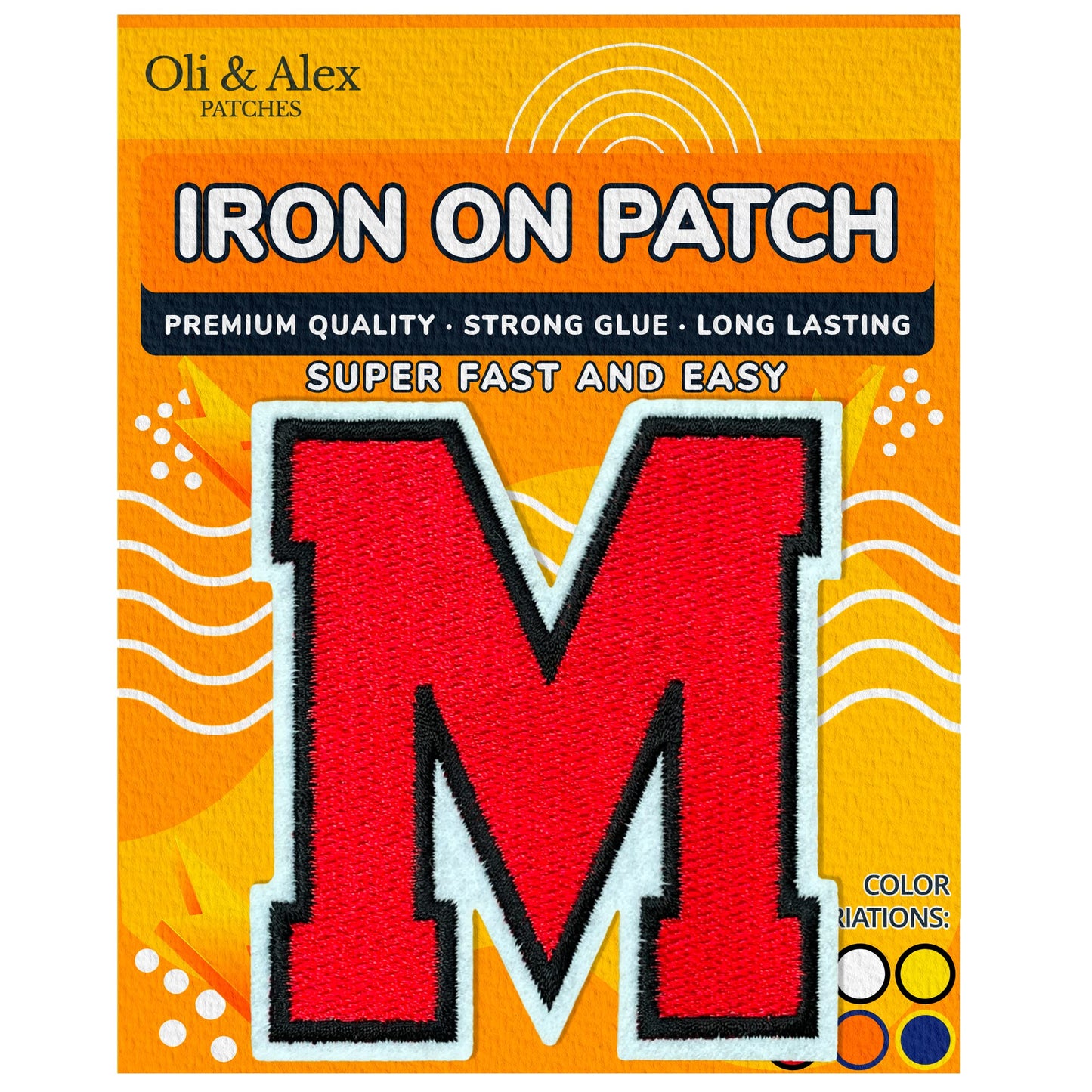 Iron on Letters Patches - Letter Patch for Clothing - Embroidered Patches for Clothes - Embroidery Appliques Team School University - Sew on Appliques 3.26 inch – Yellow, O BST220