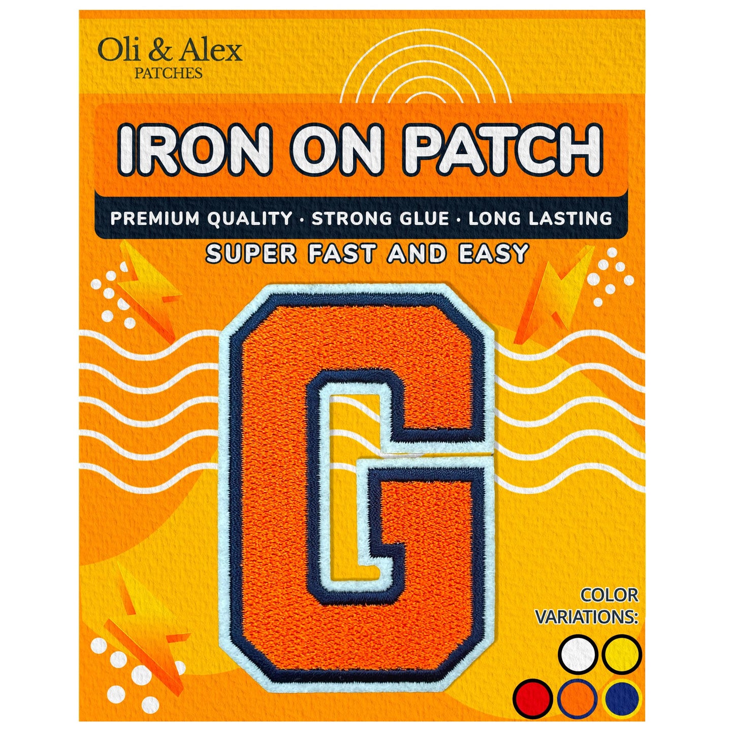Iron on Letters Patches - Letter Patch for Clothing - Embroidered Patches for Clothes - Embroidery Appliques Team School University - Sew on Appliques 3.26 inch – Yellow, O BST220