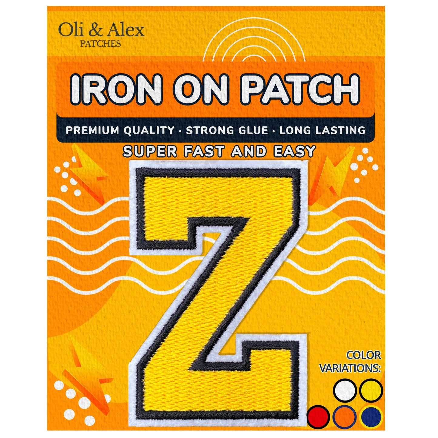 Iron on Letters Patches - Letter Patch for Clothing - Embroidered Patches for Clothes - Embroidery Appliques Team School University - Sew on Appliques 3.26 inch – Yellow, O BST220