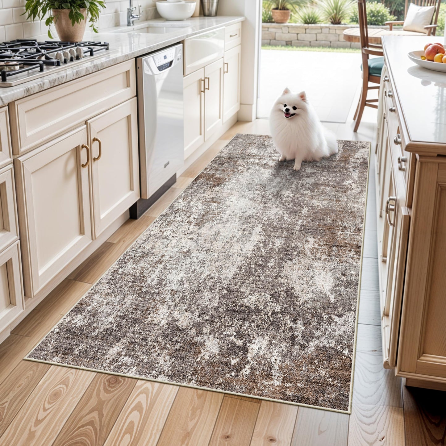 2x3 Washable Entryway Rug – Non-Slip Modern Abstract Neutral Small Throw Area Rug for Kitchen, Bedroom – Soft Low Pile Thin Indoor Door Mat（Black Grey,2x3） BST326H
