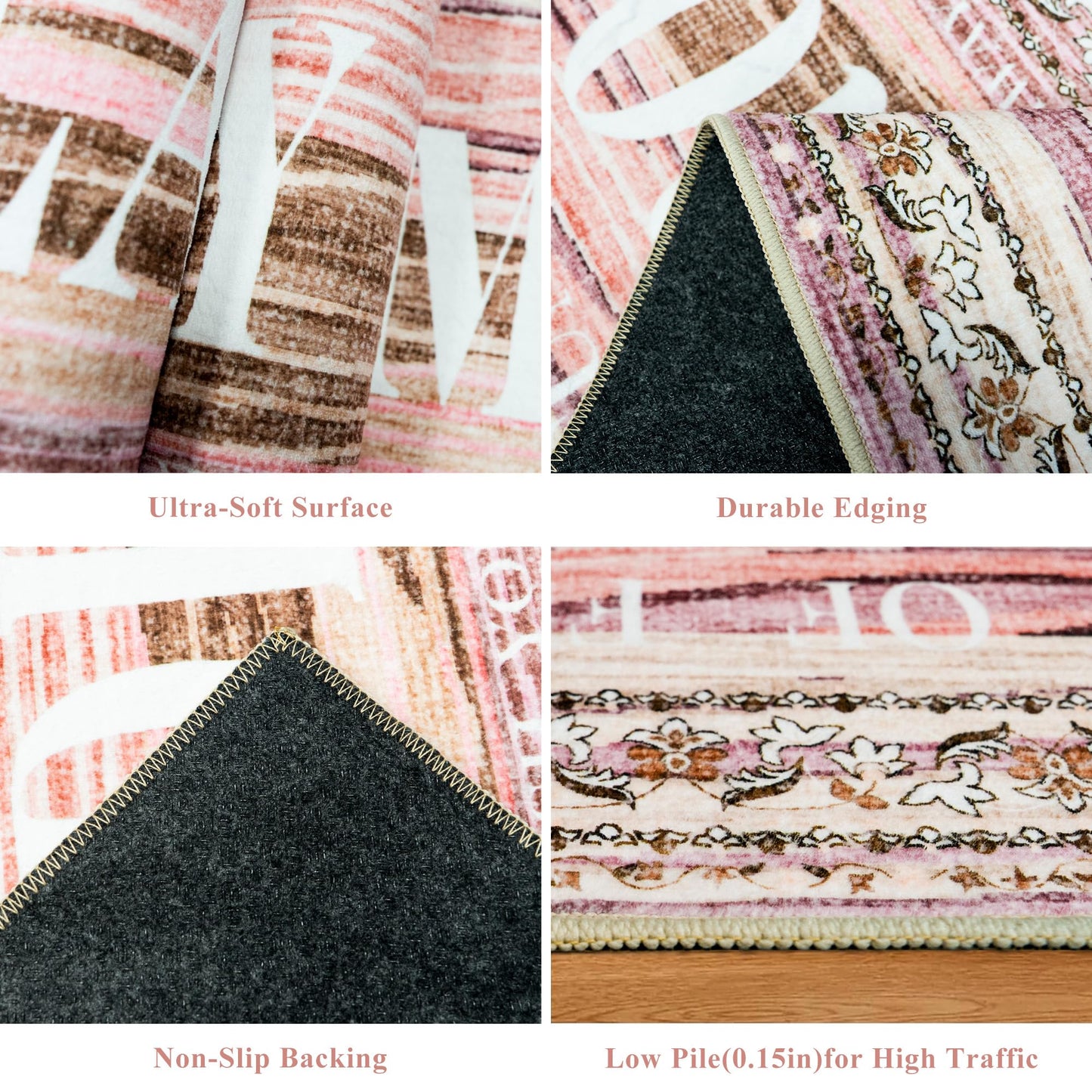 TOPRUUG 2x8 Kitchen Runner Rug: Non-Slip Kitchen Rugs Stain Resistant Kitchen Mats for Floor Low-Pile Carpet for Sink Soft Kitchen Runners Non Skid Washable 8 ft Mat Home Decor 2'x8' Beige BST202