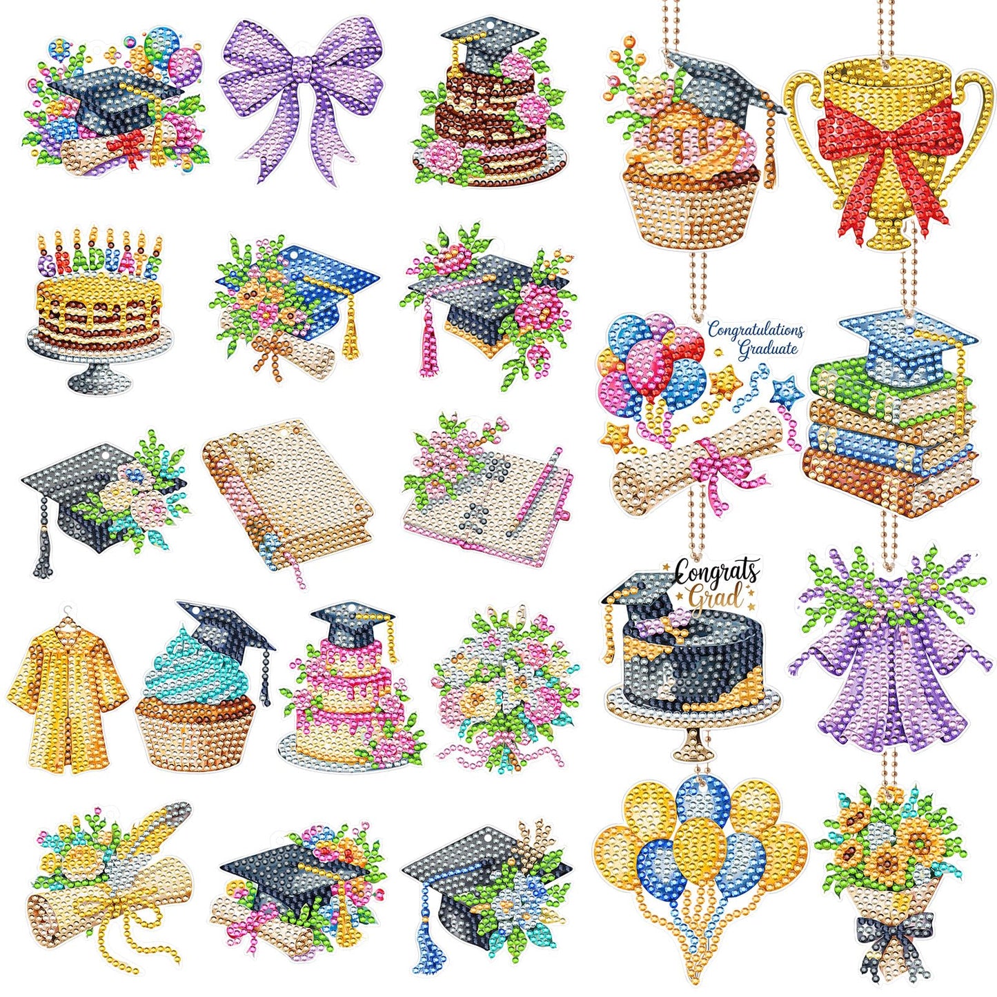 Huquary 24 Sets Cinco De Mayo Diamond Arts Keychains Mexican Fiesta Diamond Art Ornaments 5D DIY Crystal Rhinestone Crafts Kits Sombrero Taco Cactus Craft for Cinco De Mayo Mexican Holiday Gifts WN420