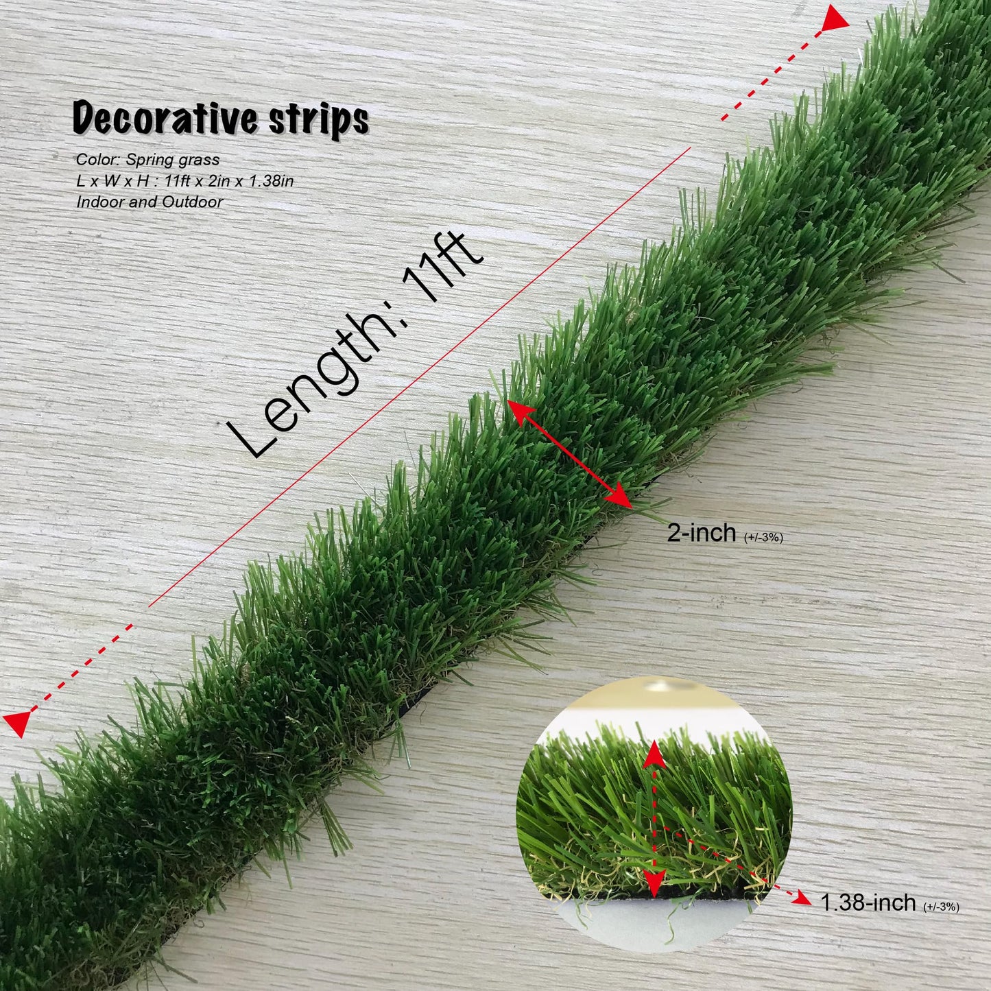 KuGuo Artificial Grass Decoration Strip Indoor/Outdoor DIY Fake Grass (Autumn, Width 2in x Length 11ft) BST220