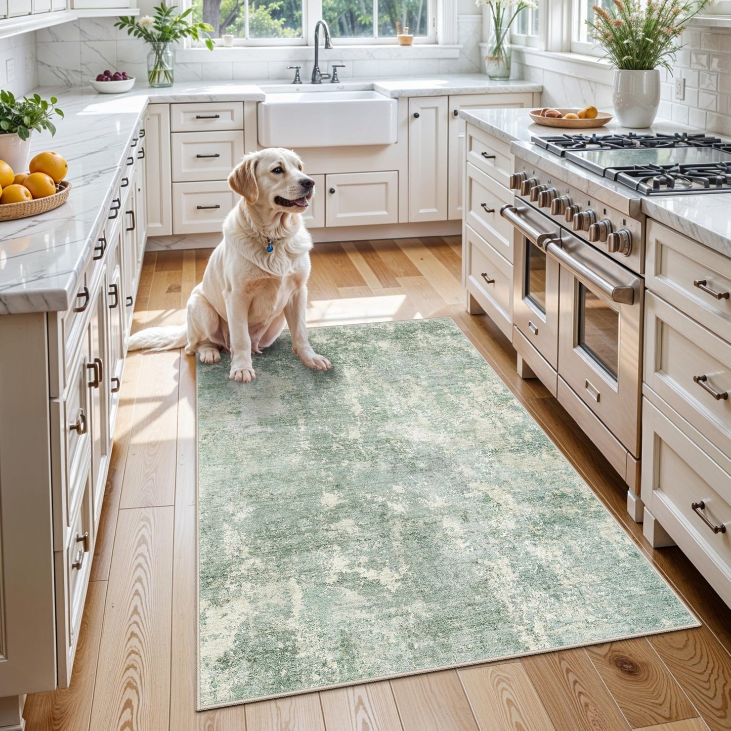 2x3 Washable Entryway Rug – Non-Slip Modern Abstract Neutral Small Throw Area Rug for Kitchen, Bedroom – Soft Low Pile Thin Indoor Door Mat（Black Grey,2x3） BST326H