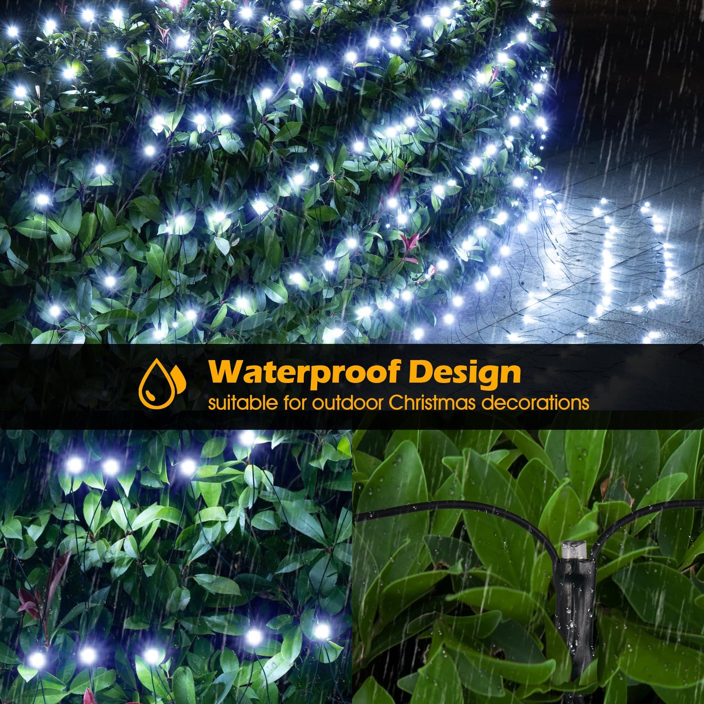BlcTec Christmas Lights Outdoor 360 LED 9.8ft x 6.6ft Christmas Net Lights with 8 Modes RD12