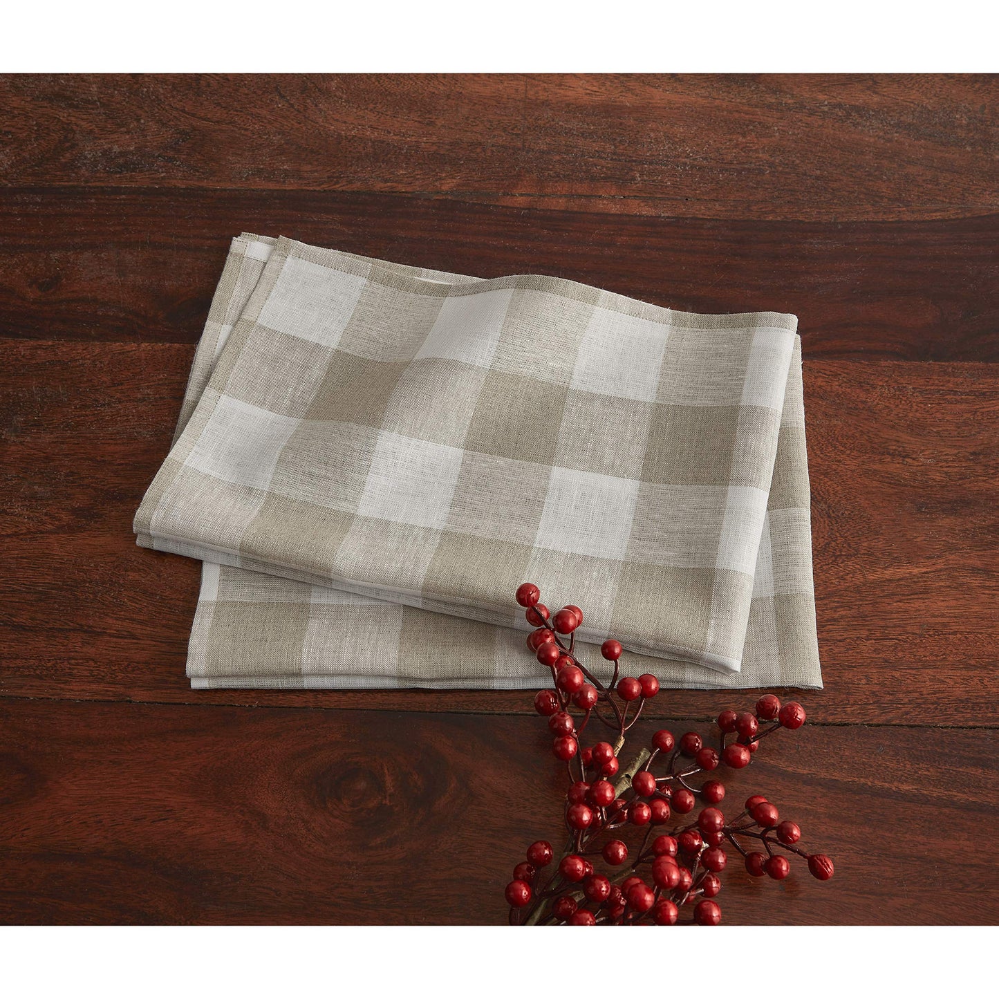 Solino Home 100% Linen Tea Towels Blue Bell Check, 16.5 x 26.5 in, Set of 2 | Buffalo Check Tea Towels absorbent and quick drying; buffalo checkered weave, mitered corners; Pure Linen; OEKO-TEX Certified BST326SOLH