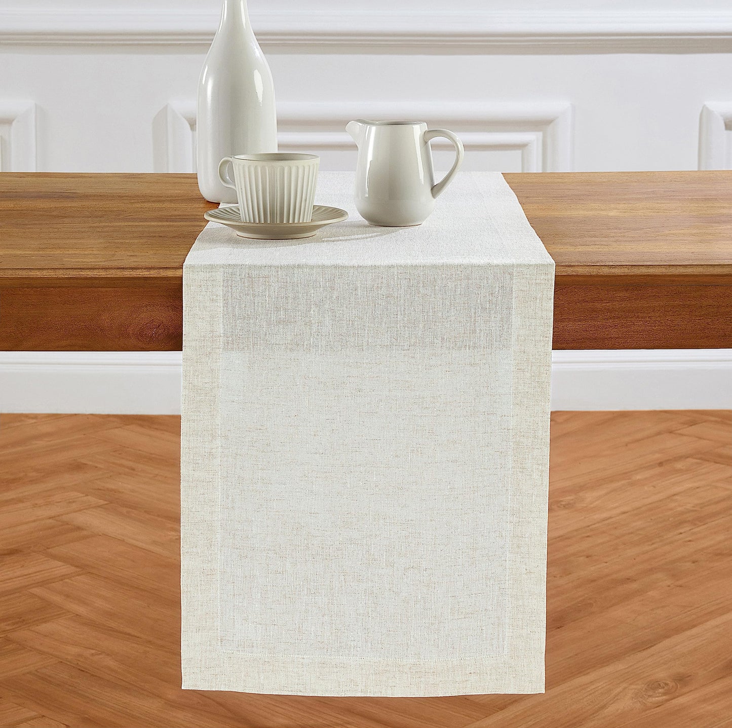 Solino Home 100% Pure Linen Dining Table Runner Cordovan, Sonoma 14 x 48 in | Table Runners for coffee tables, entryway tables and layered dresser styling | prewashed, relaxed drape | OEKO-TEX Certified BST326SOLH
